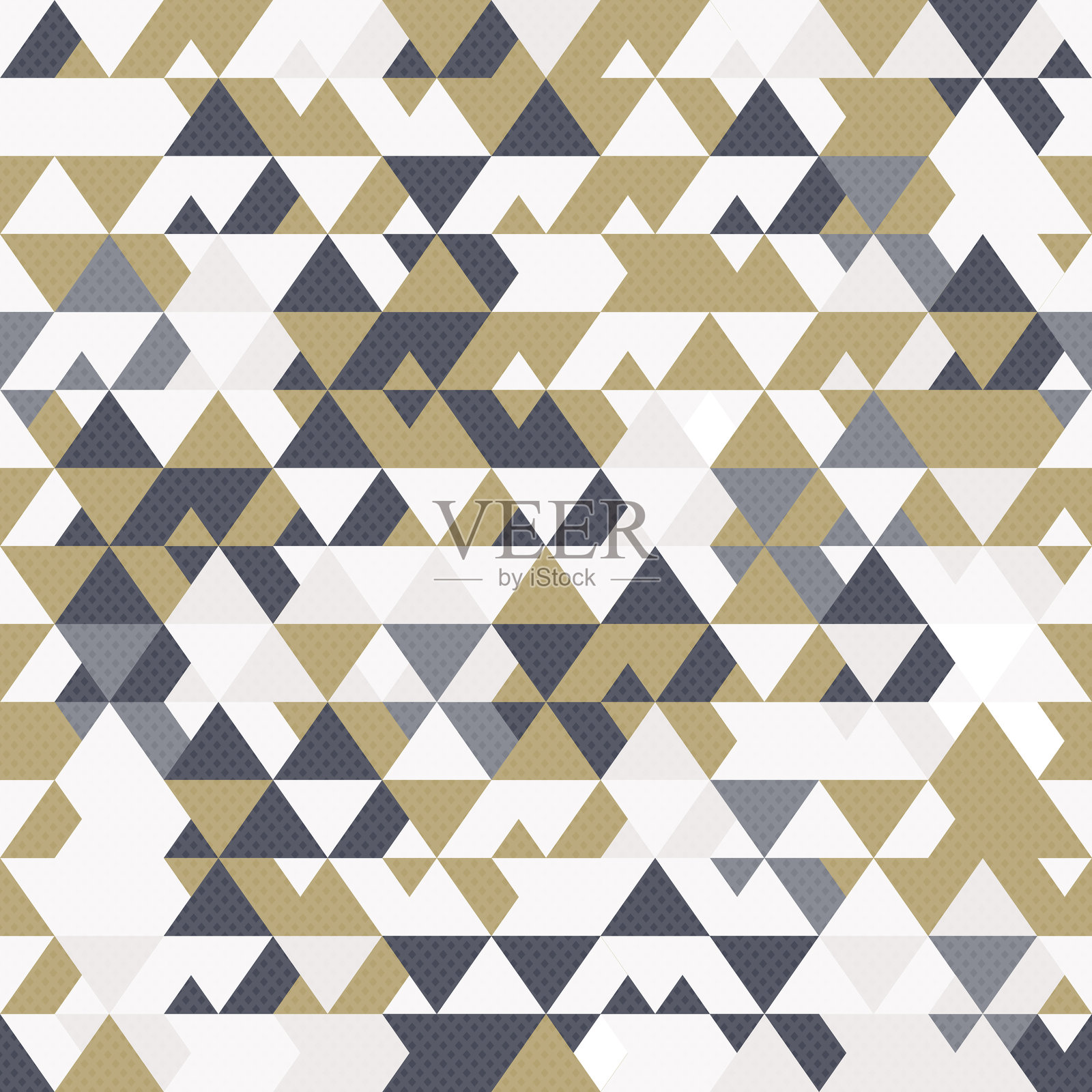 东方色彩的三角形无缝图案插画图片素材