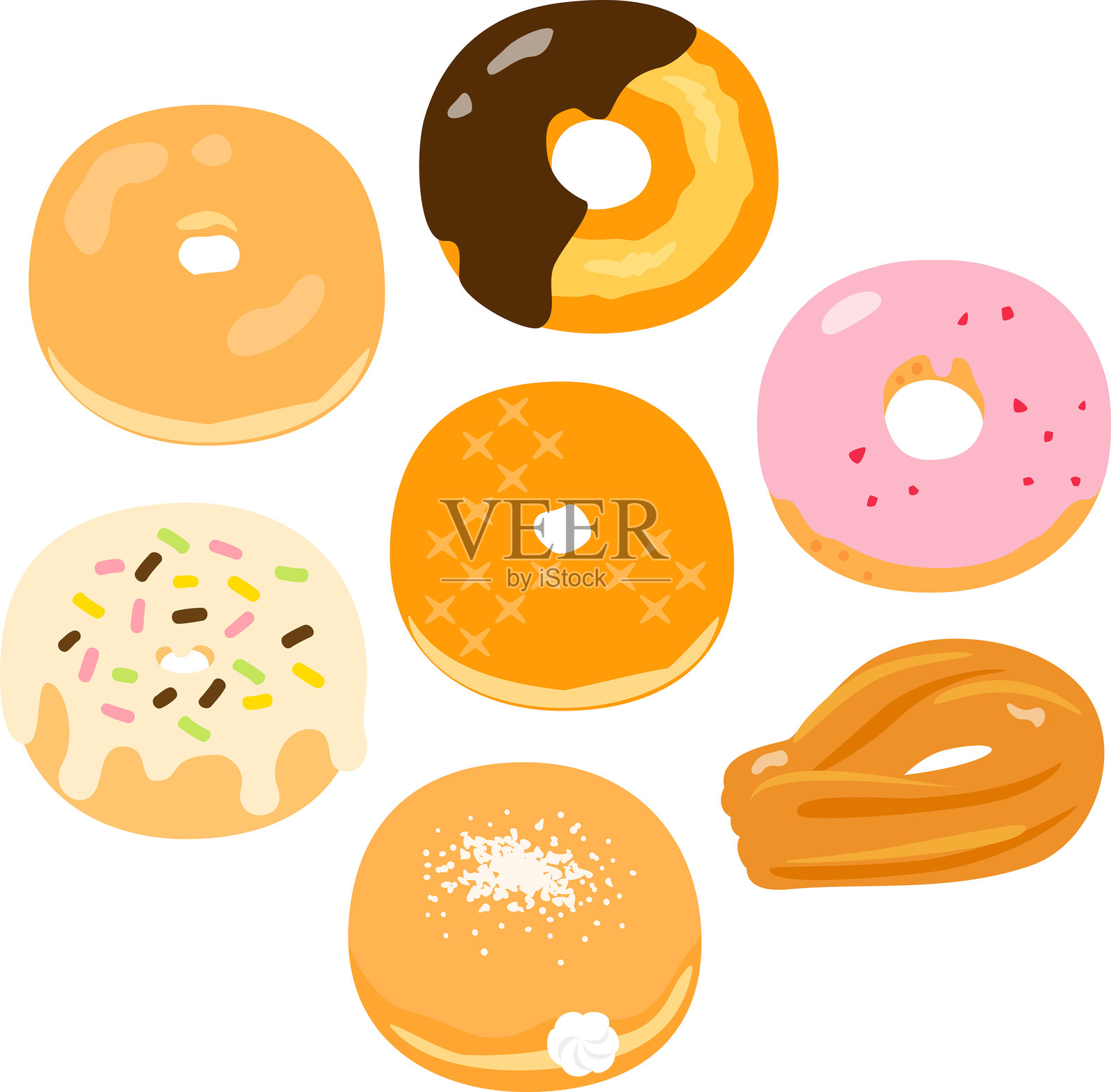 甜甜圈插画集插画图片素材