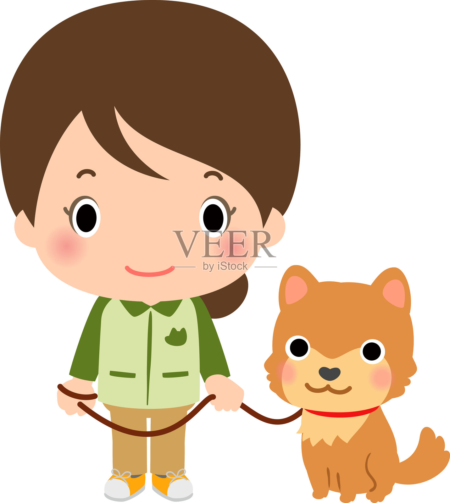 训犬师和狗插画图片素材