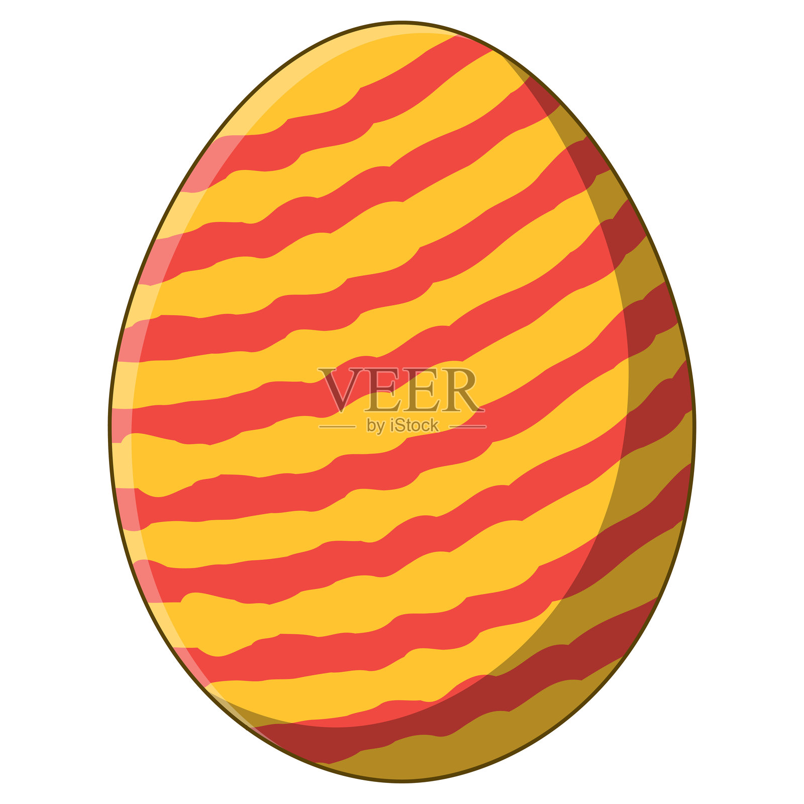 可爱的卡通风格条纹复活节彩蛋图形庆祝插画插画图片素材