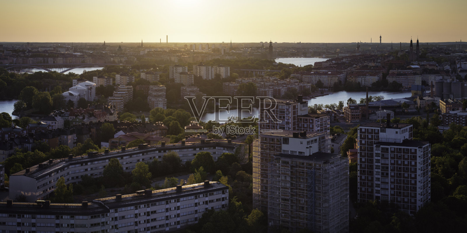 斯德哥尔摩格伦达尔的晨景照片摄影图片