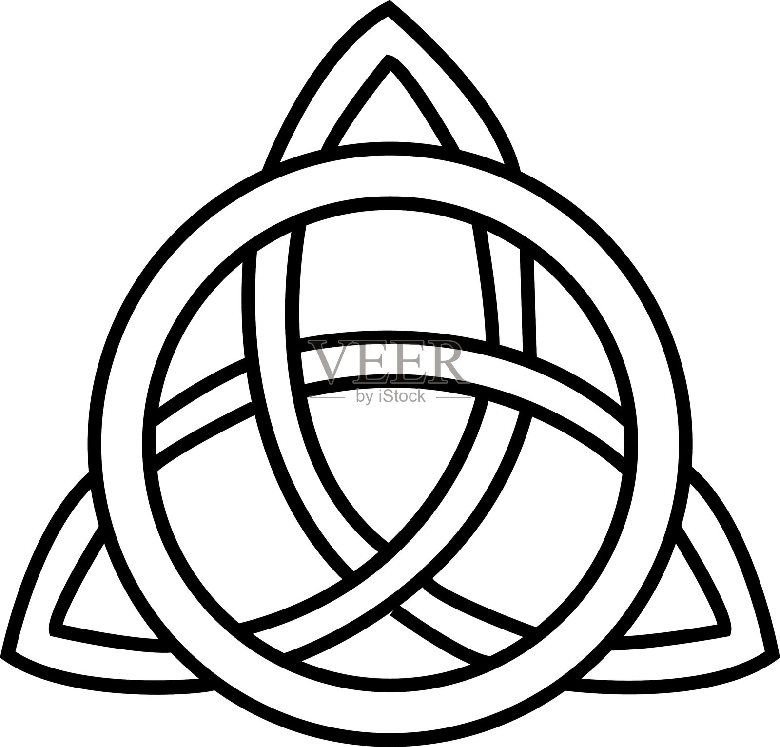 凯尔特结。神圣的矢量图案。传统凯尔特风格元素。交织的心。象征爱情的古老装饰。永恒统一的标志。缠绕的绳索。无限的构想。无尽的联系。插画图片素材
