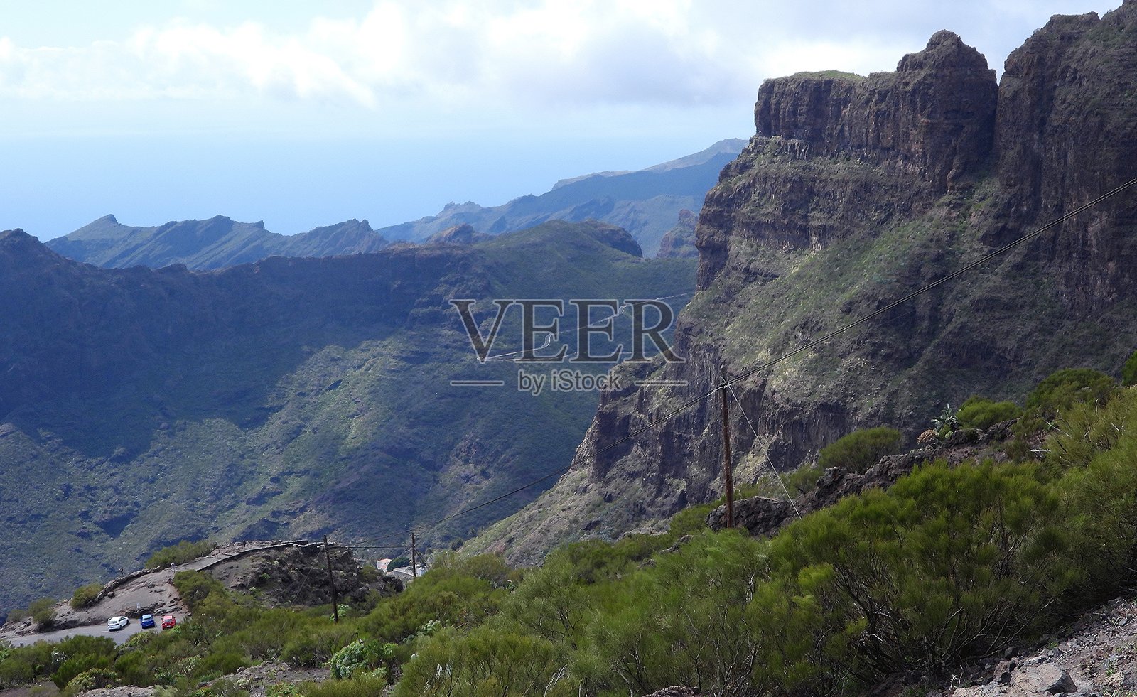西班牙加那利群岛特内里费岛马斯卡村全景照片摄影图片