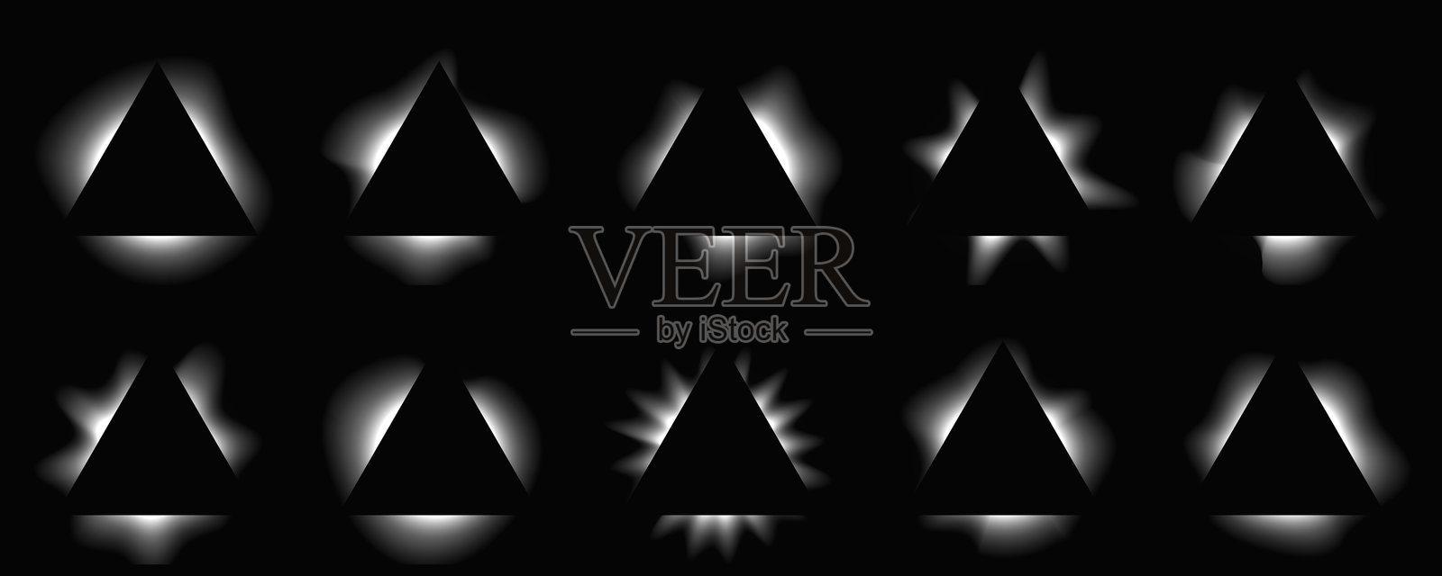 三角形光效边框集插画图片素材