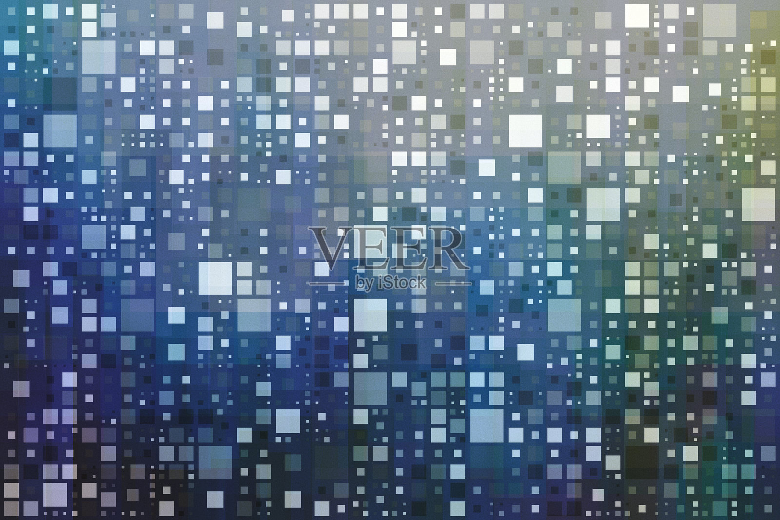 抽象数字方块图案，蓝白配色，现代科技数据美学照片摄影图片