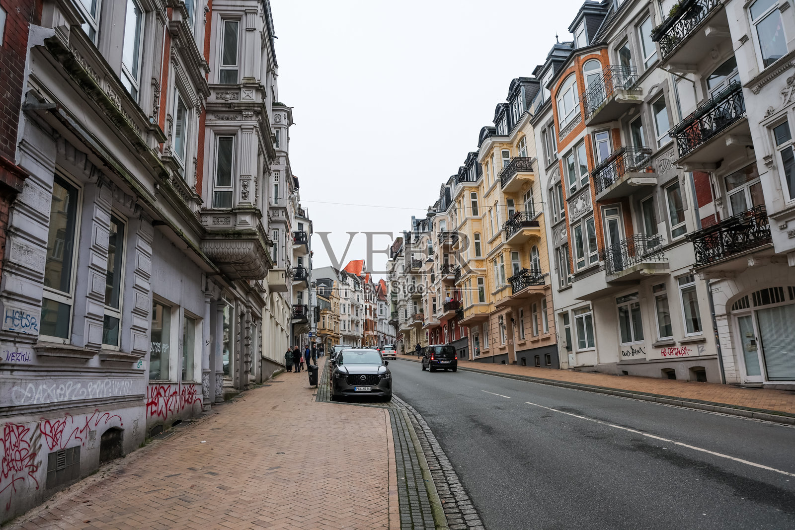 弗伦斯堡市街道,拥有历史建筑照片摄影图片