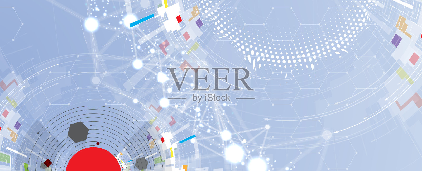 云数据技术背景与网络概念插画图片素材