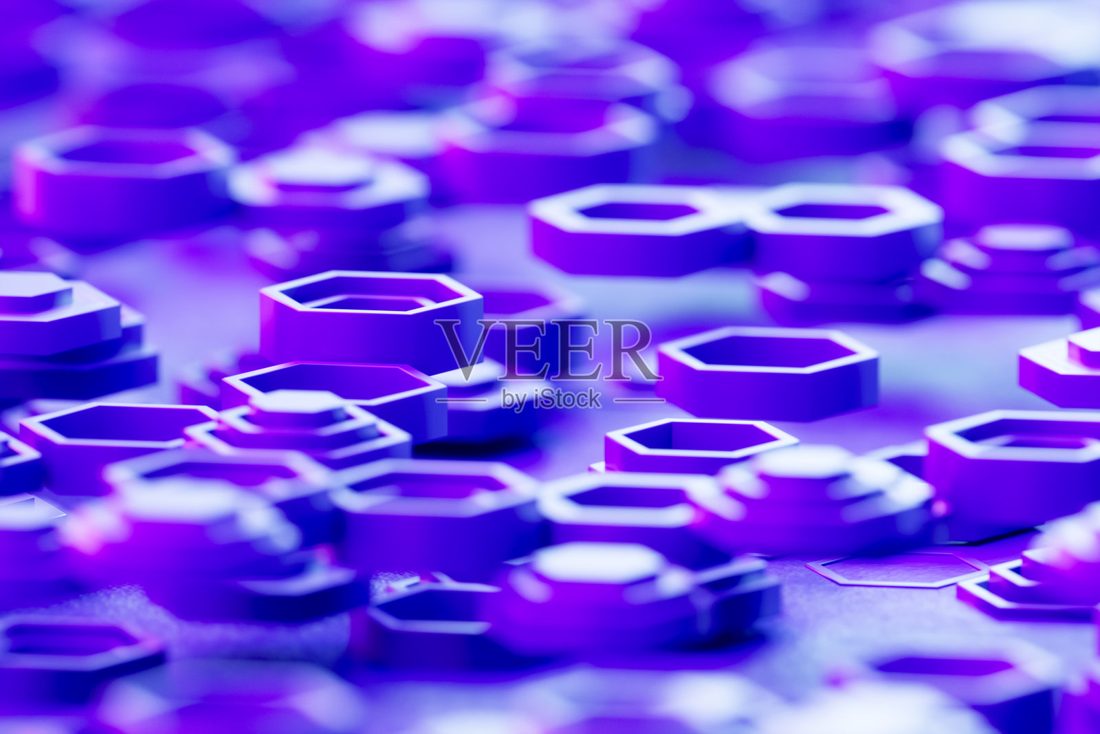 抽象六边形图案 未来科技背景照片摄影图片