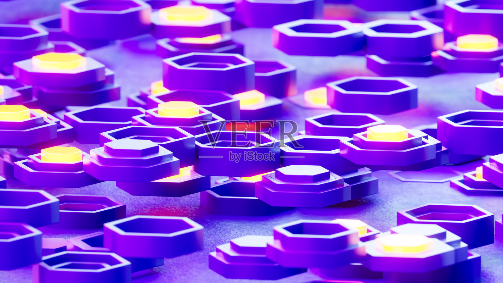 抽象六边形图案 未来科技背景照片摄影图片