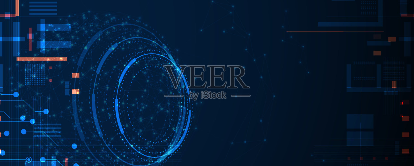 抽象数字高科技与科学或网络背景插画图片素材