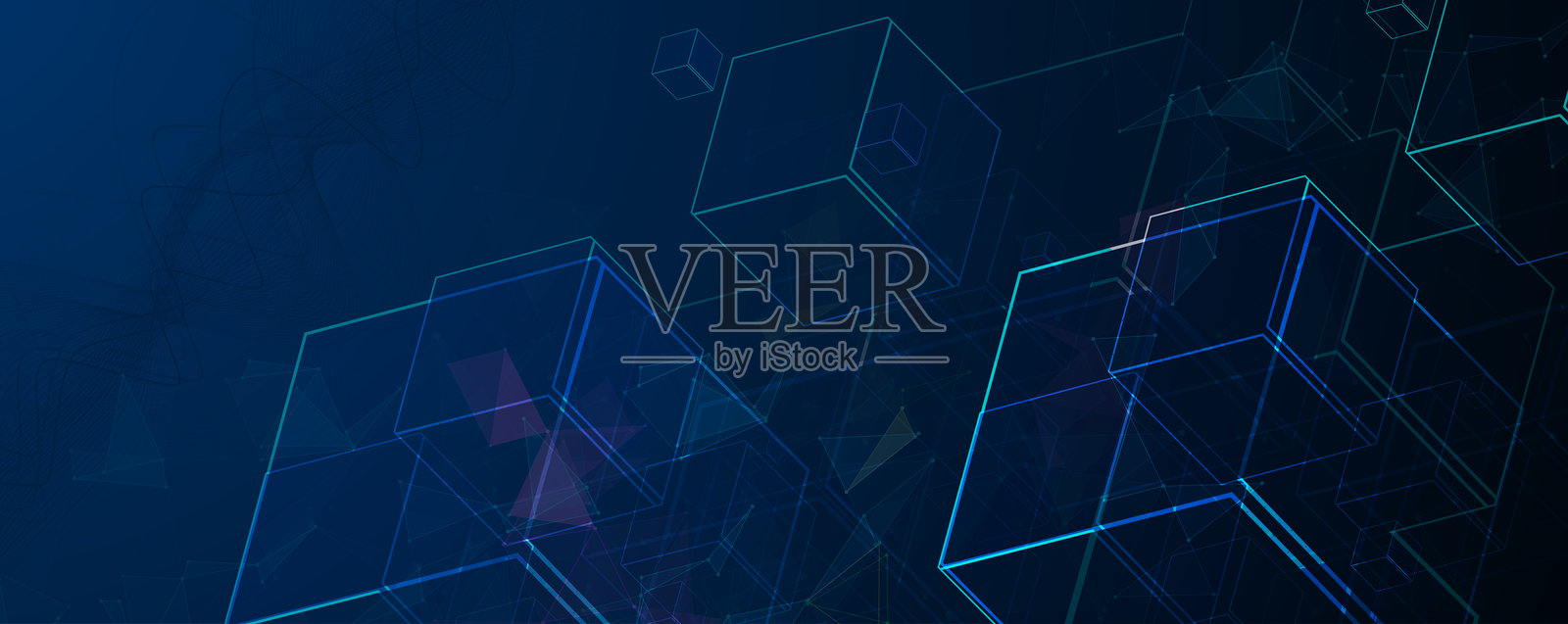 抽象多边形背景 科技概念 未来感背景插画图片素材