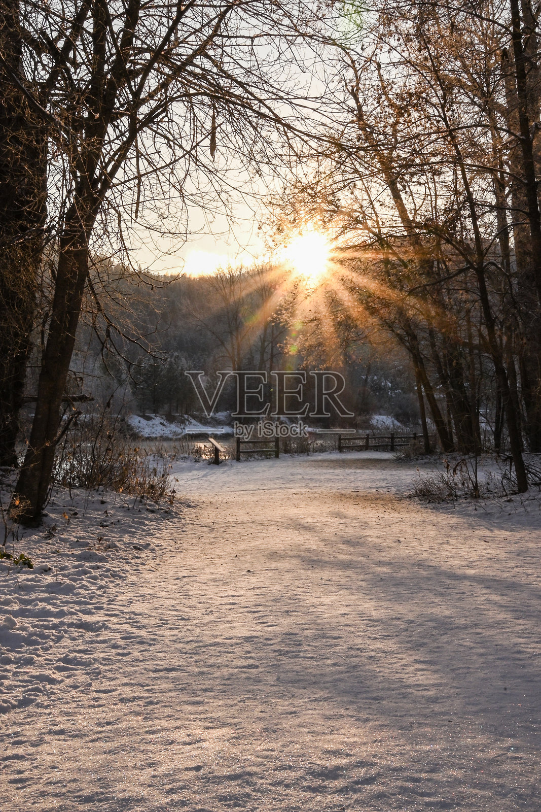 华纳奇河结霜的风景照片摄影图片