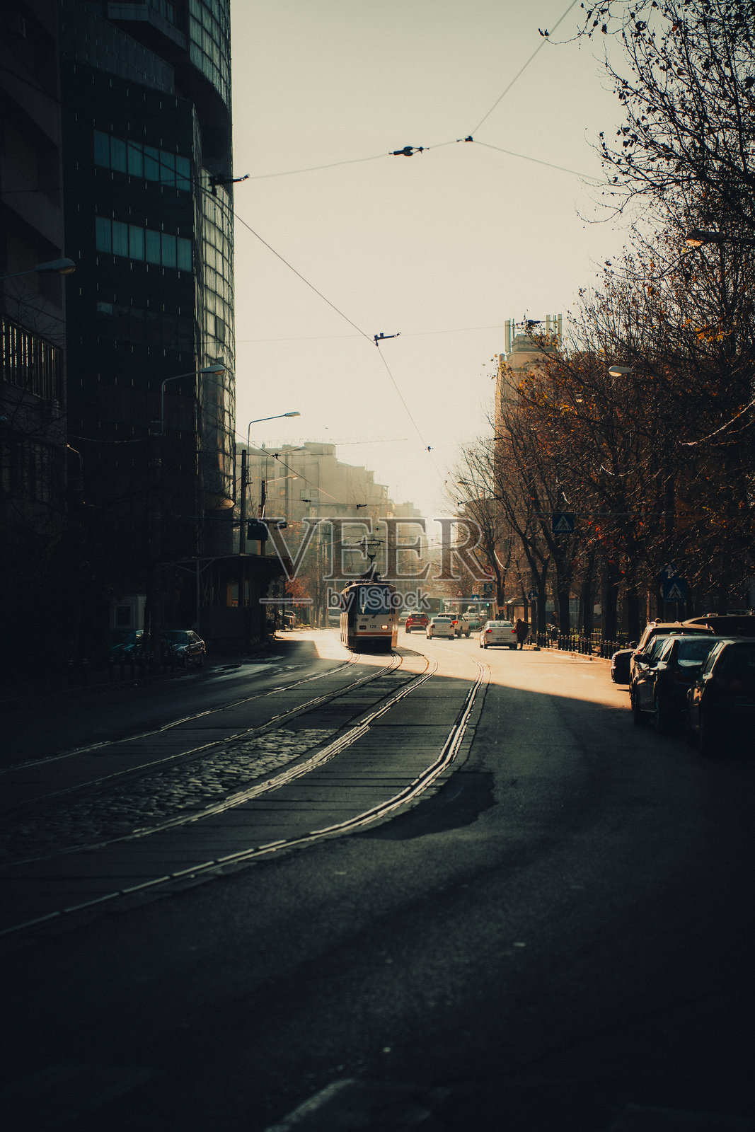 布加勒斯特的电影感街景照片摄影图片