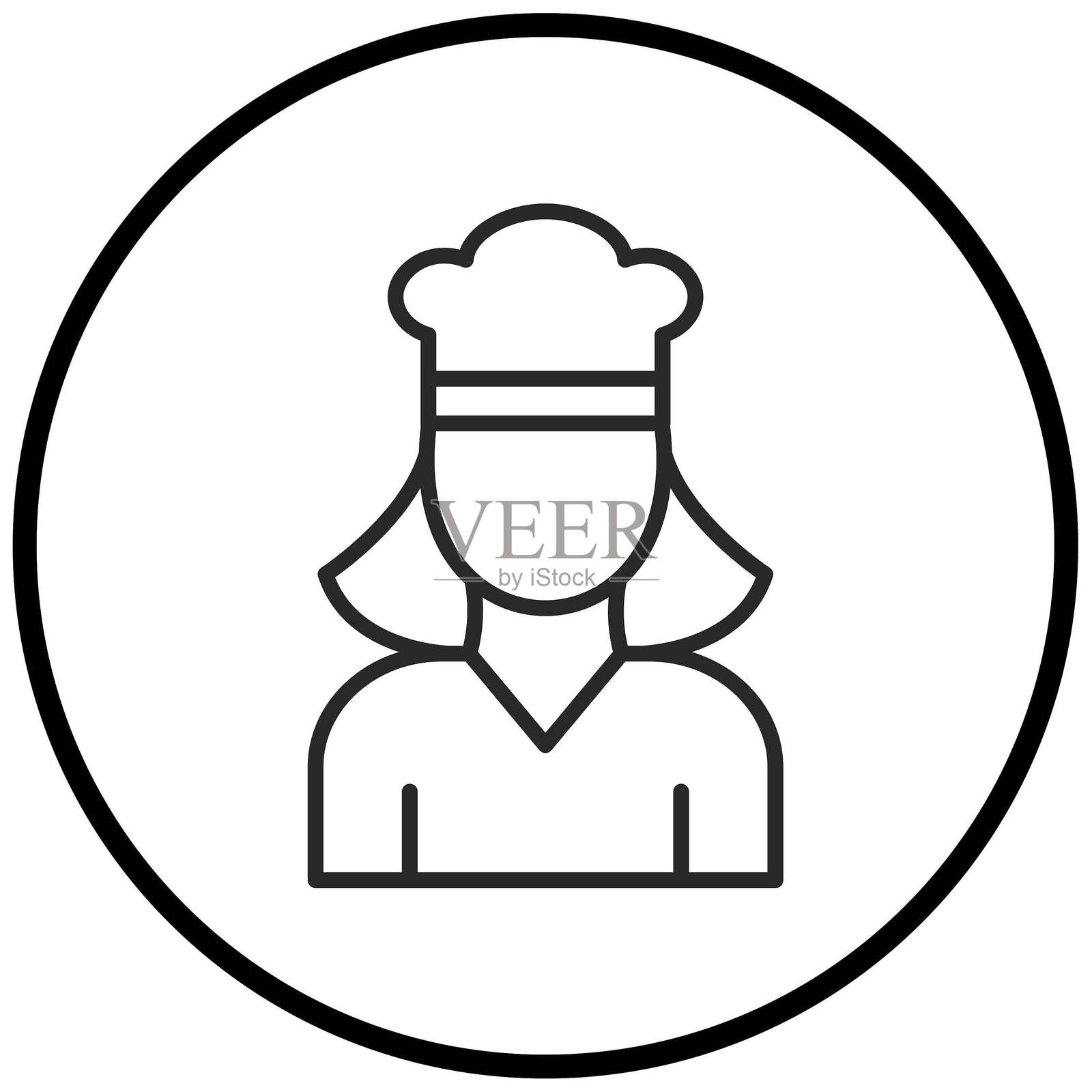 矢量设计女厨师图标风格插画图片素材