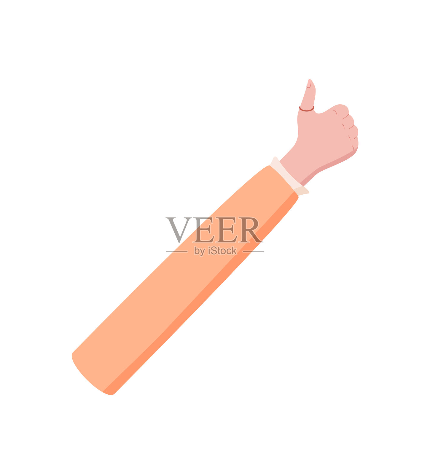 单手平放手势插画图片素材