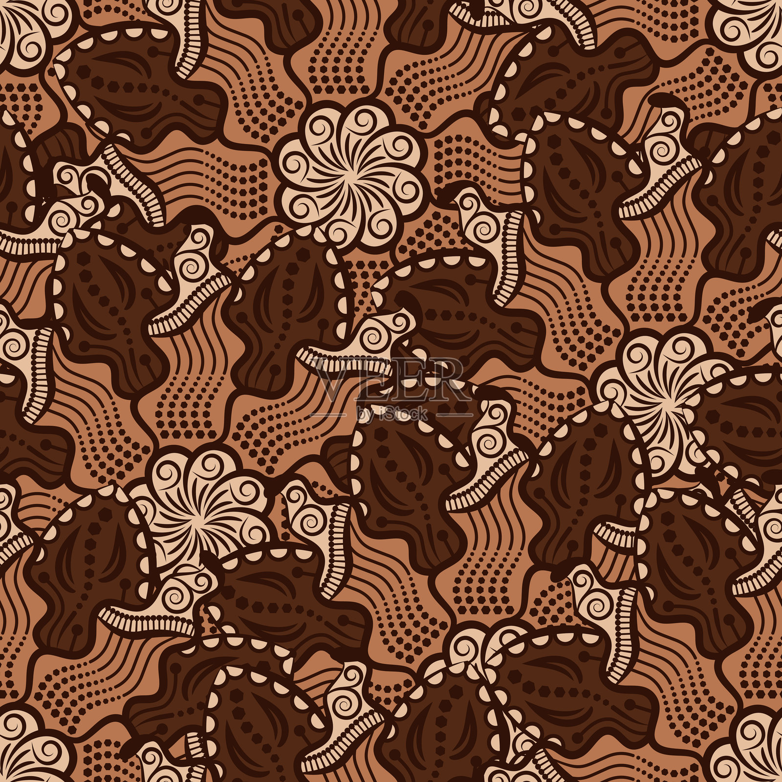 曼陀罗无缝图案插画图片素材