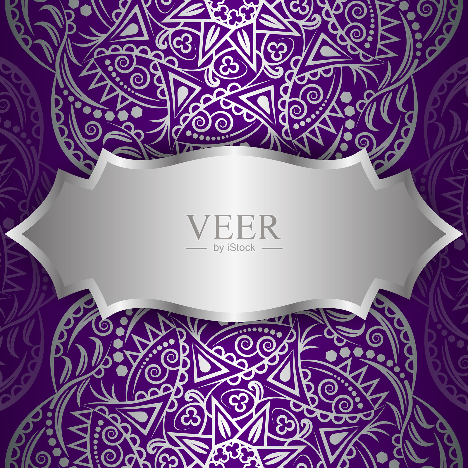 银色曼陀罗，背景插画图片素材