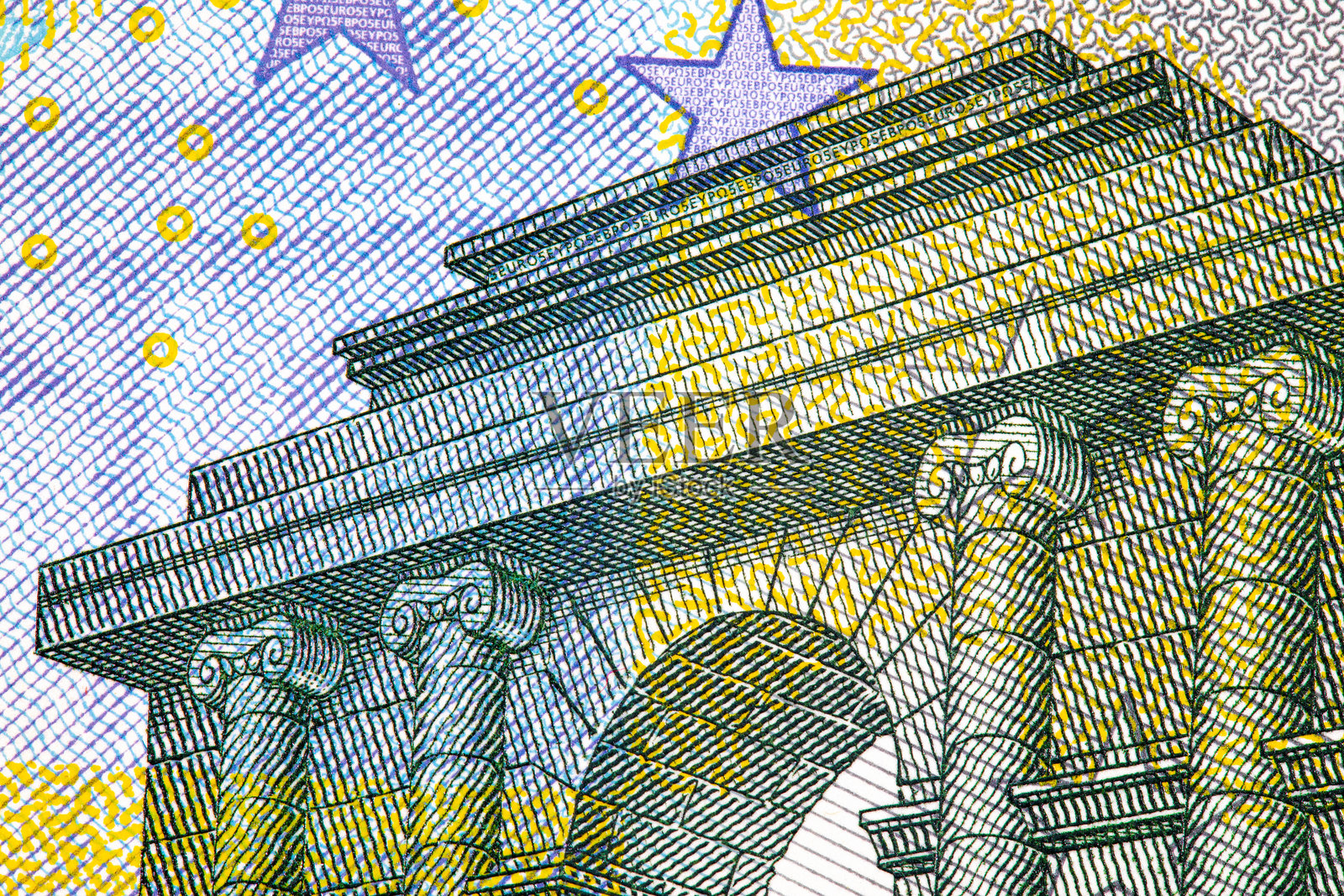 欧盟5欧元纸币。欧洲的纸币照片摄影图片