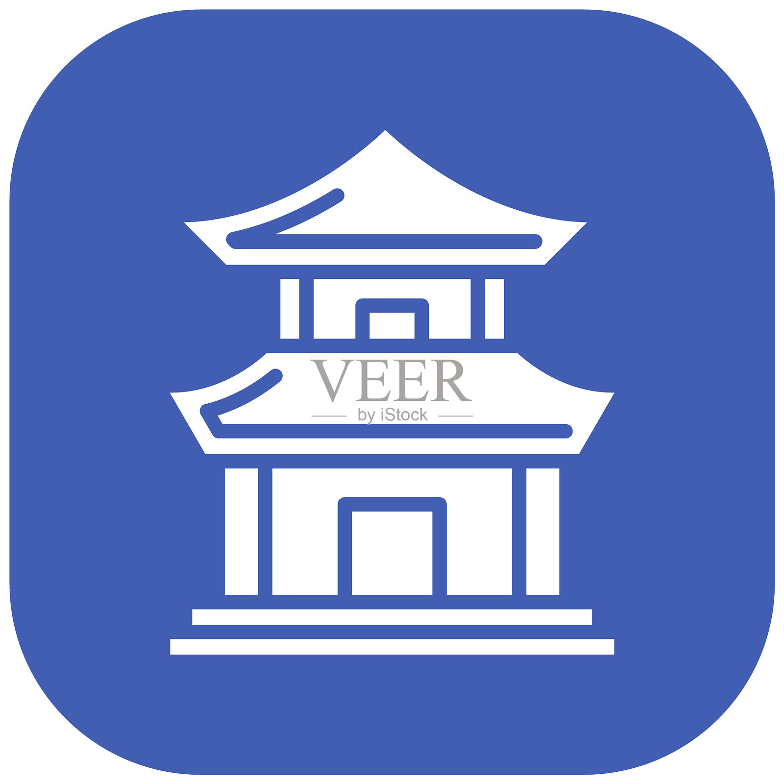 中式房屋矢量图标插画图片素材