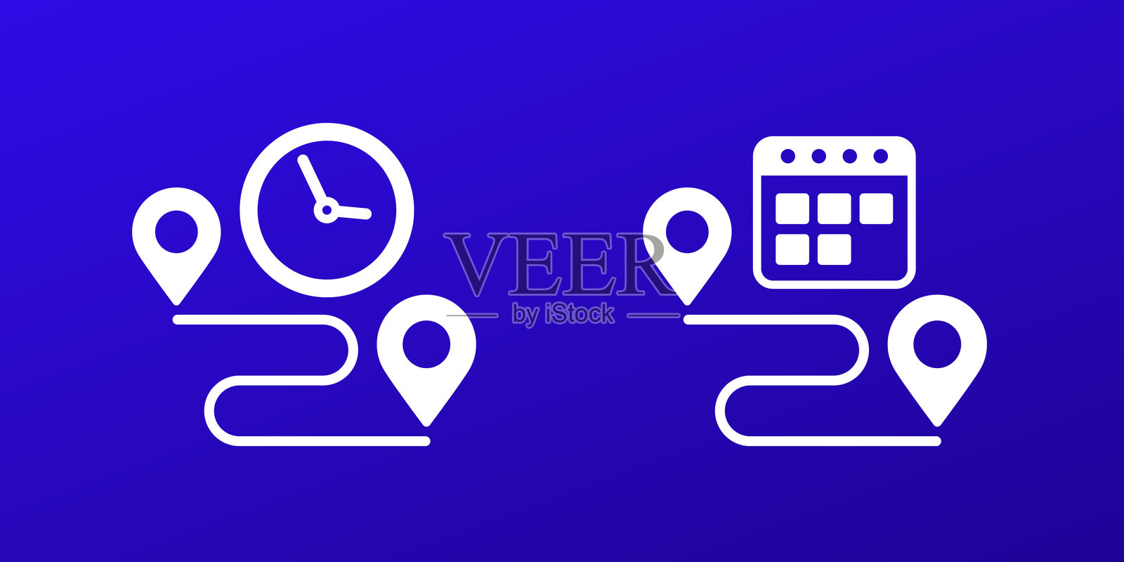 送货时间和日程图标，矢量图插画图片素材