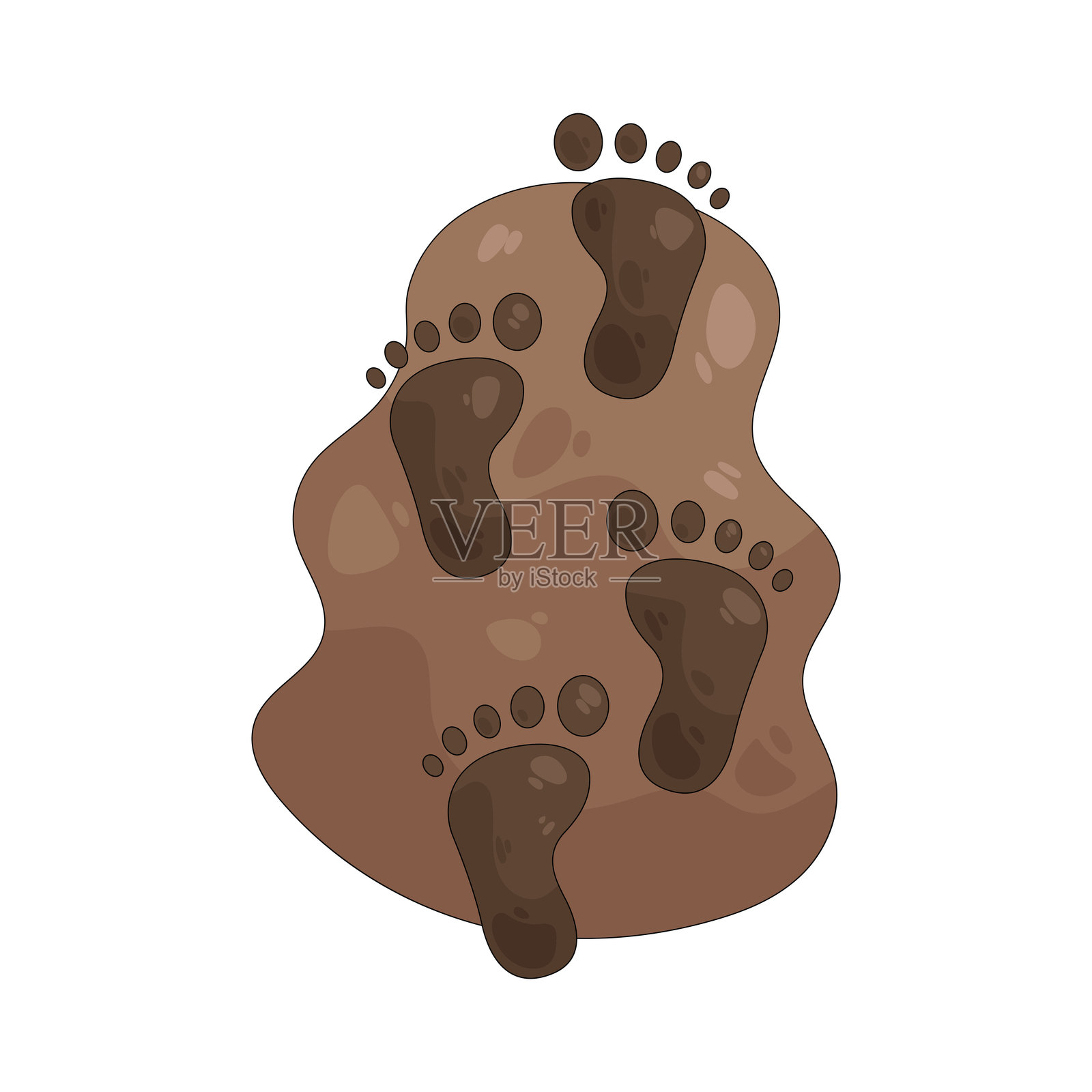 脚印插画图片素材