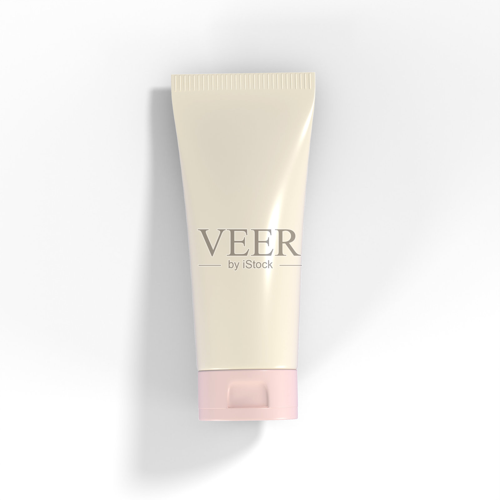 透明背景上的化妆品护手霜管三维渲染照片摄影图片