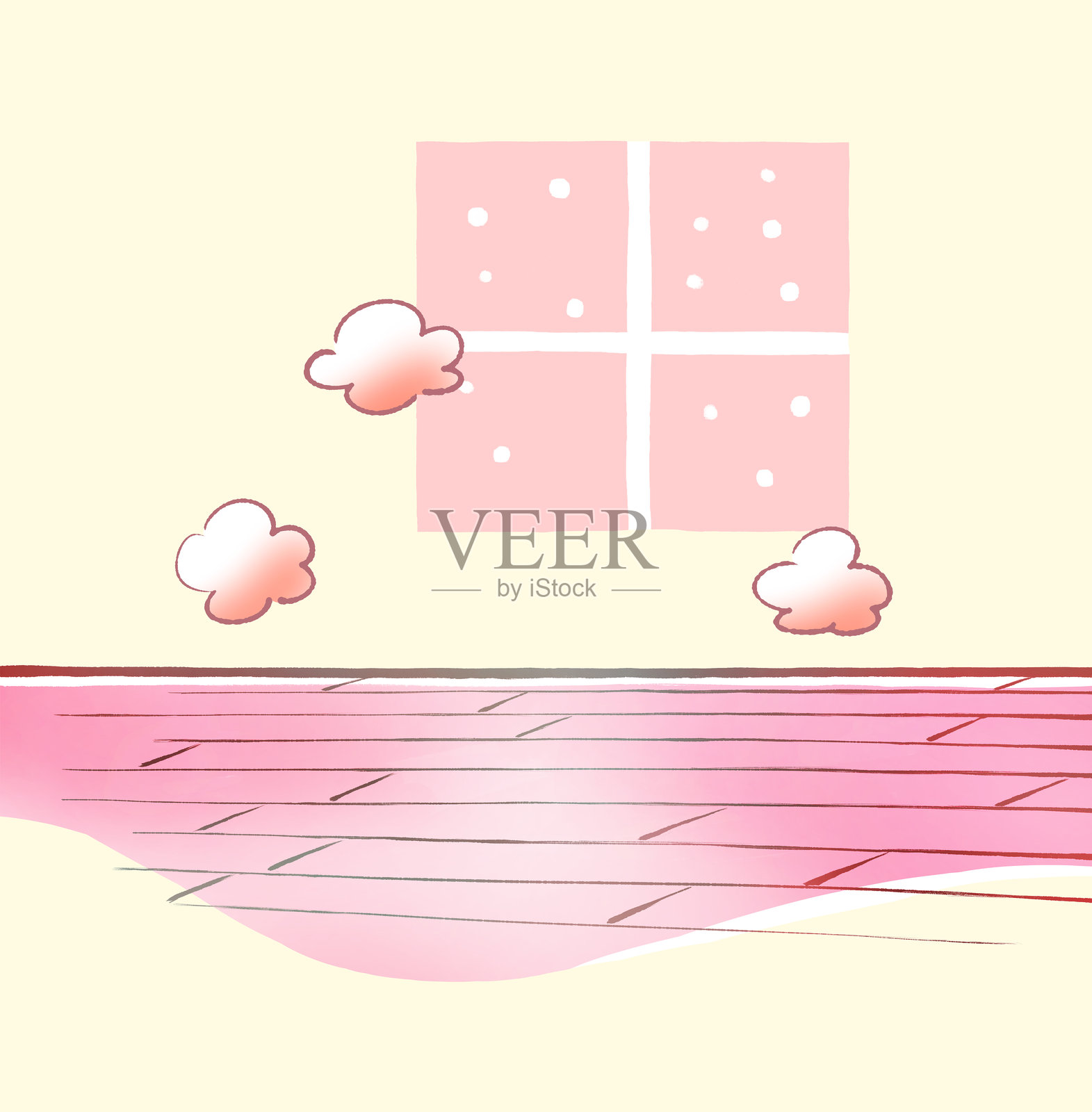 下雪天地板采暖插画图片素材