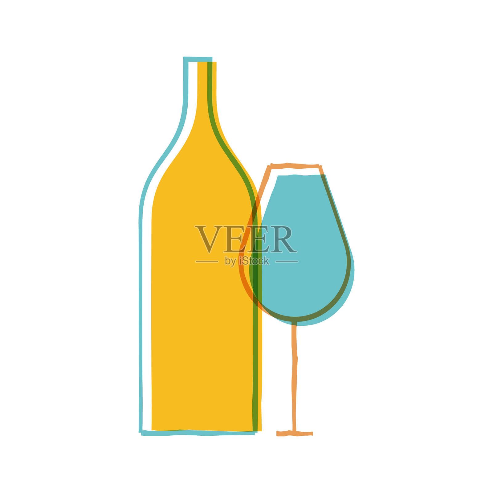 酒瓶与酒杯海报设计插画图片素材