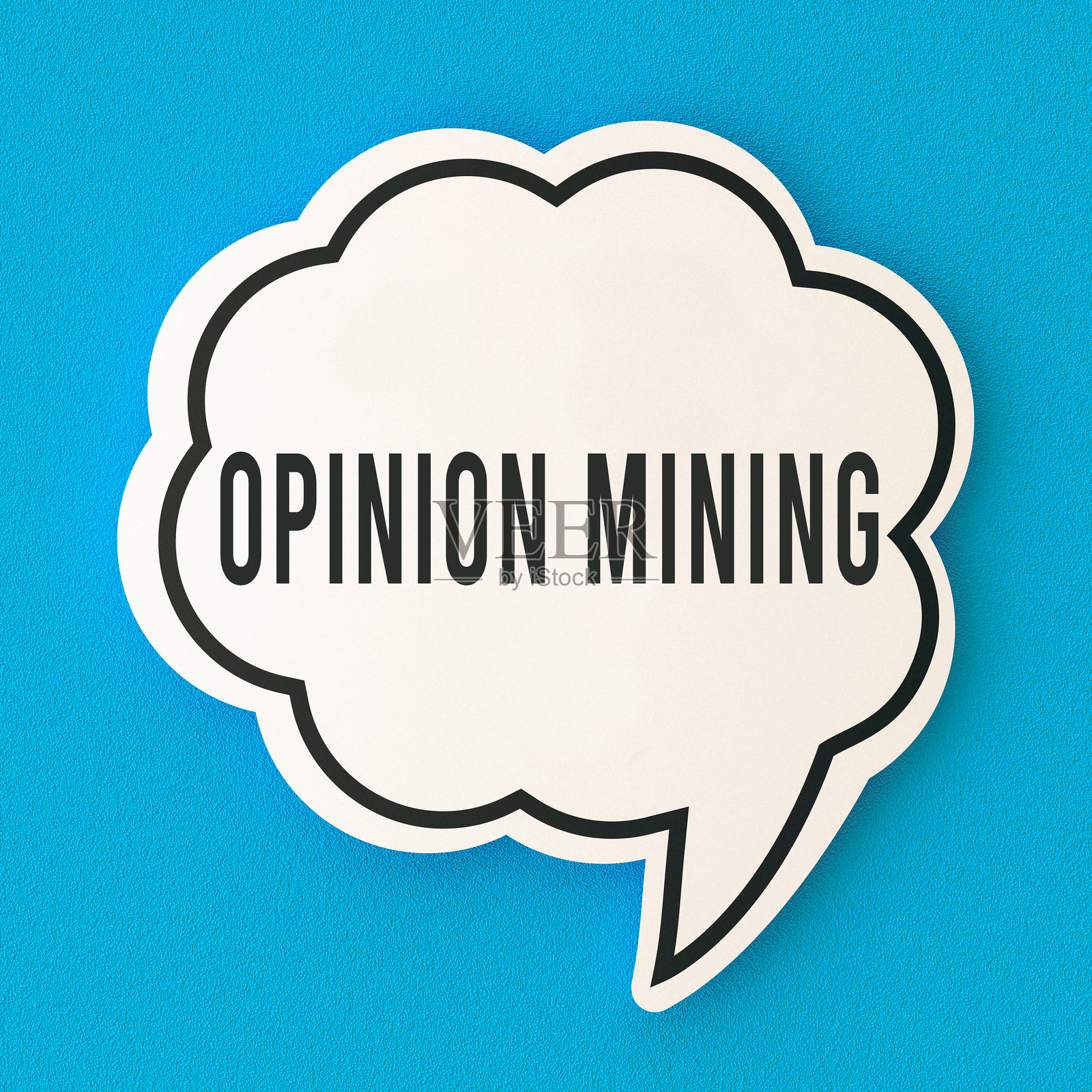 意见挖掘概念，通过言语气泡展示公众情绪分析插画图片素材