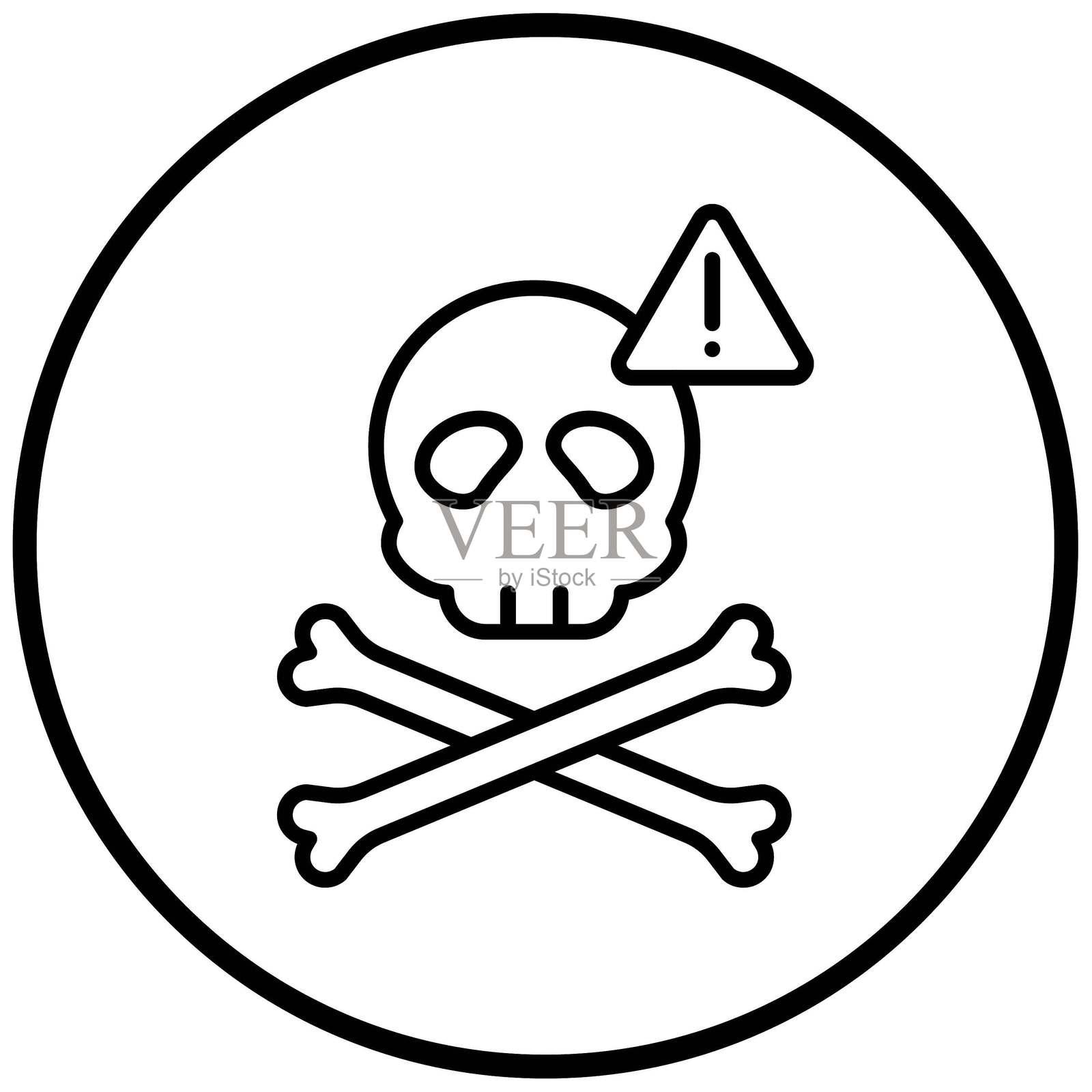 矢量设计海盗危险图标风格插画图片素材