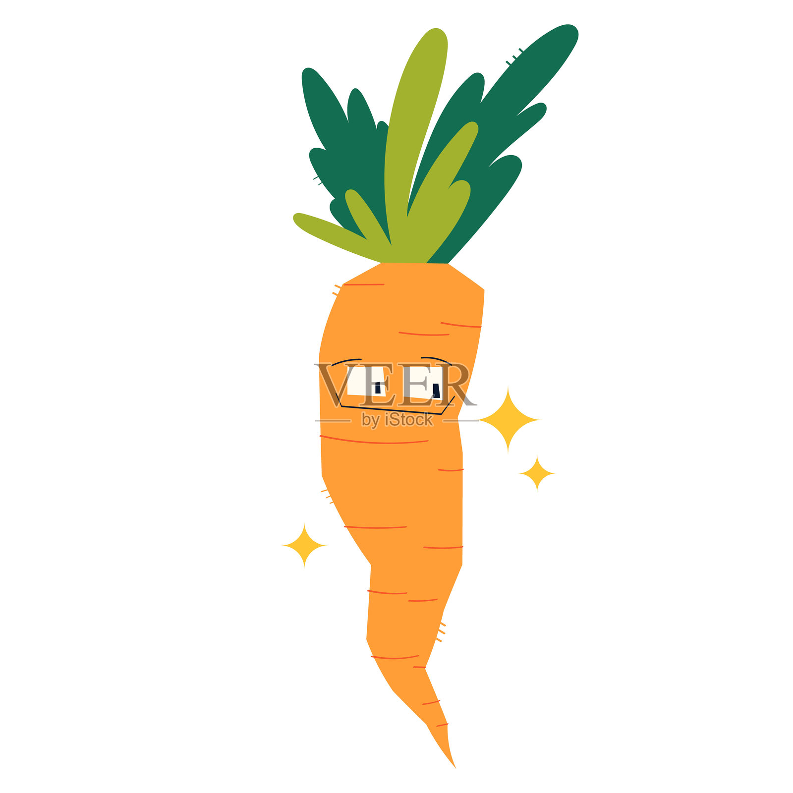 可爱的胡萝卜角色蔬菜插画插画图片素材