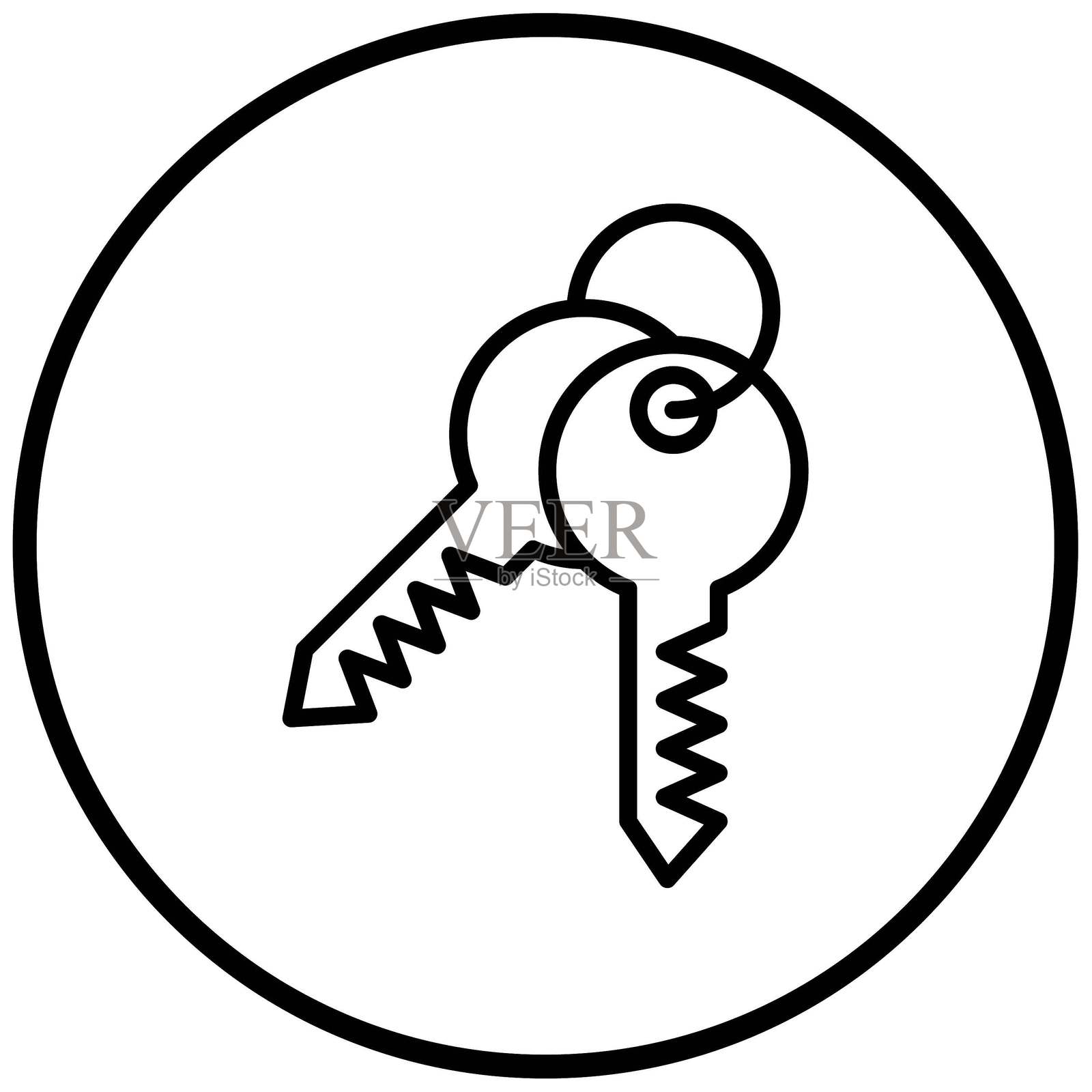 矢量设计房间钥匙图标风格插画图片素材