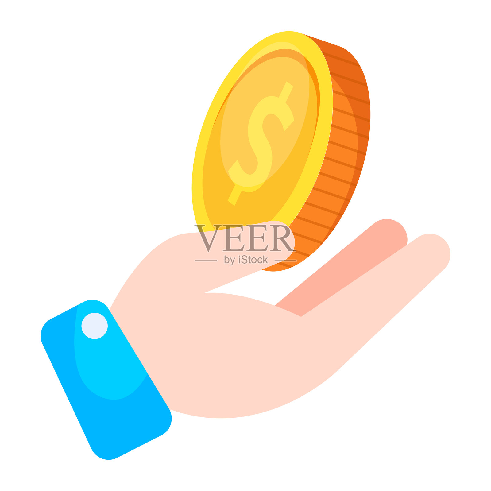 支付图标设计。提供硬币图标插画图片素材