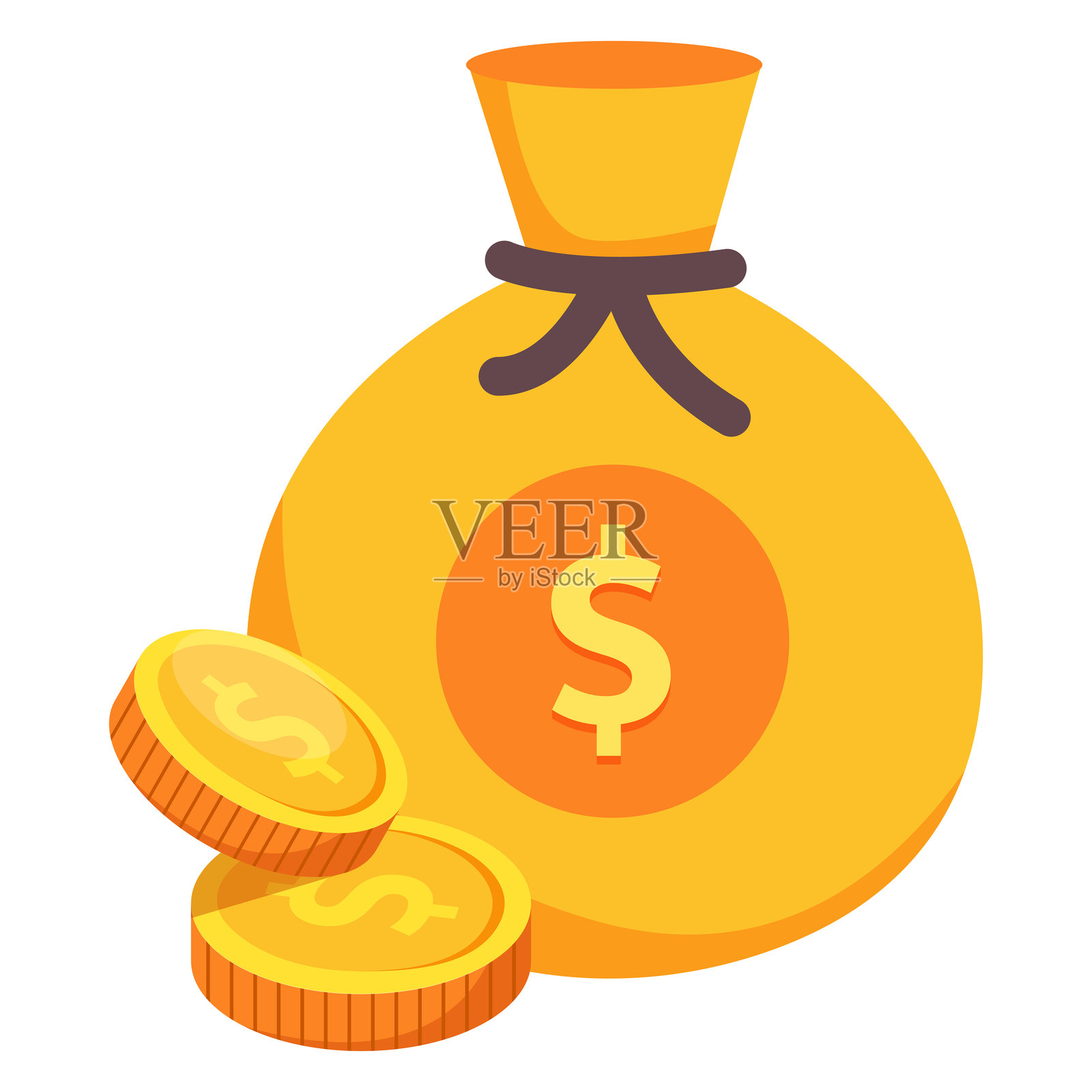 钱袋图标设计插画图片素材