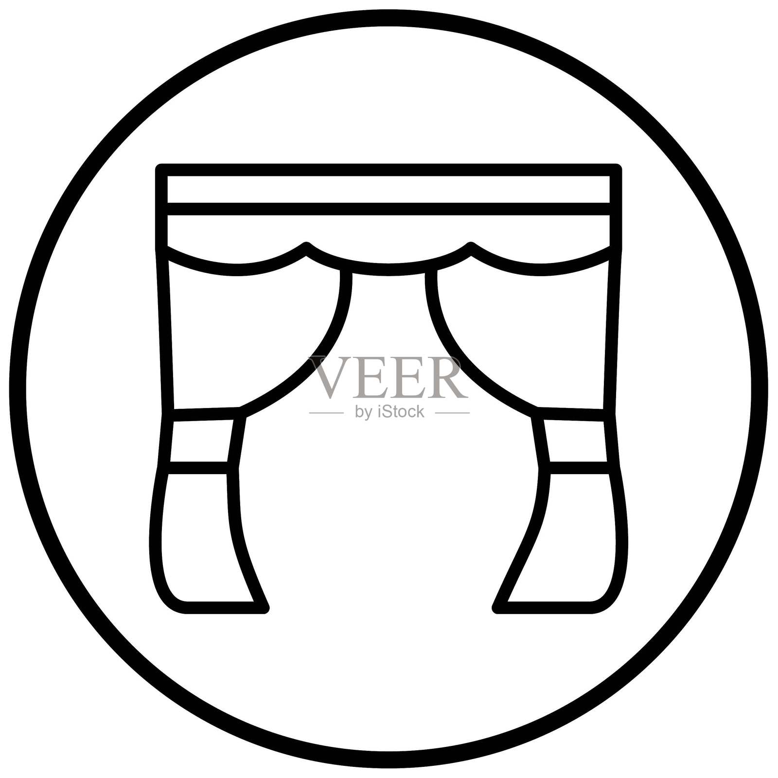 矢量设计窗帘图标风格插画图片素材