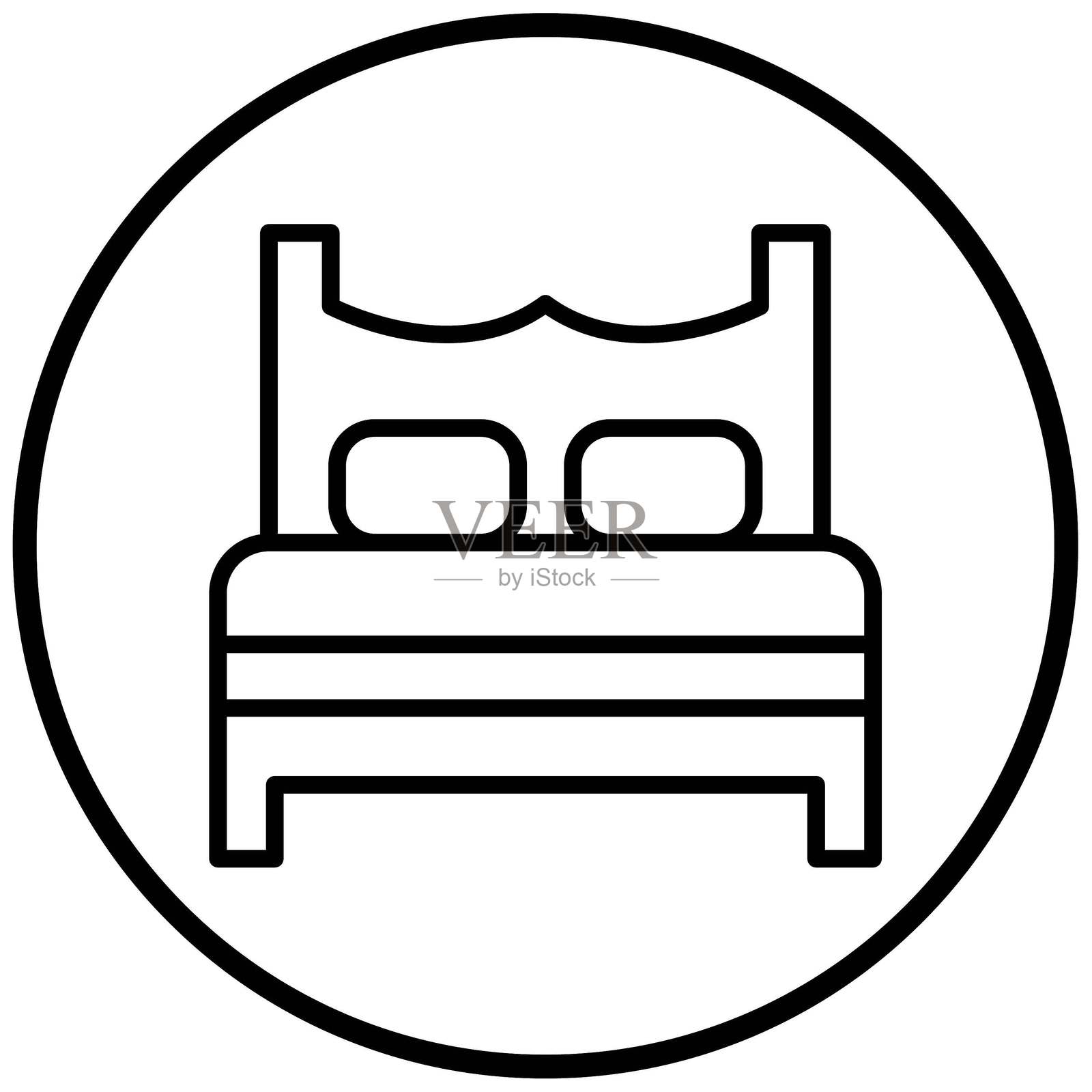 矢量床图标设计风格插画图片素材