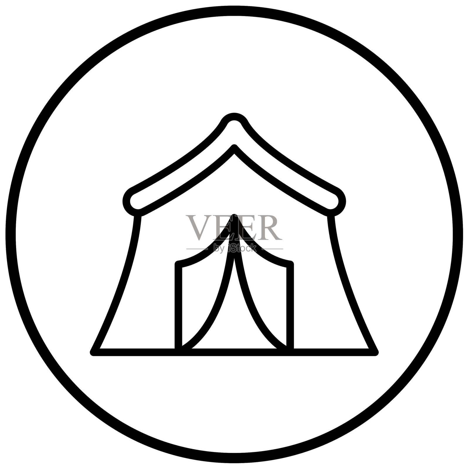 矢量帐篷图标风格插画图片素材