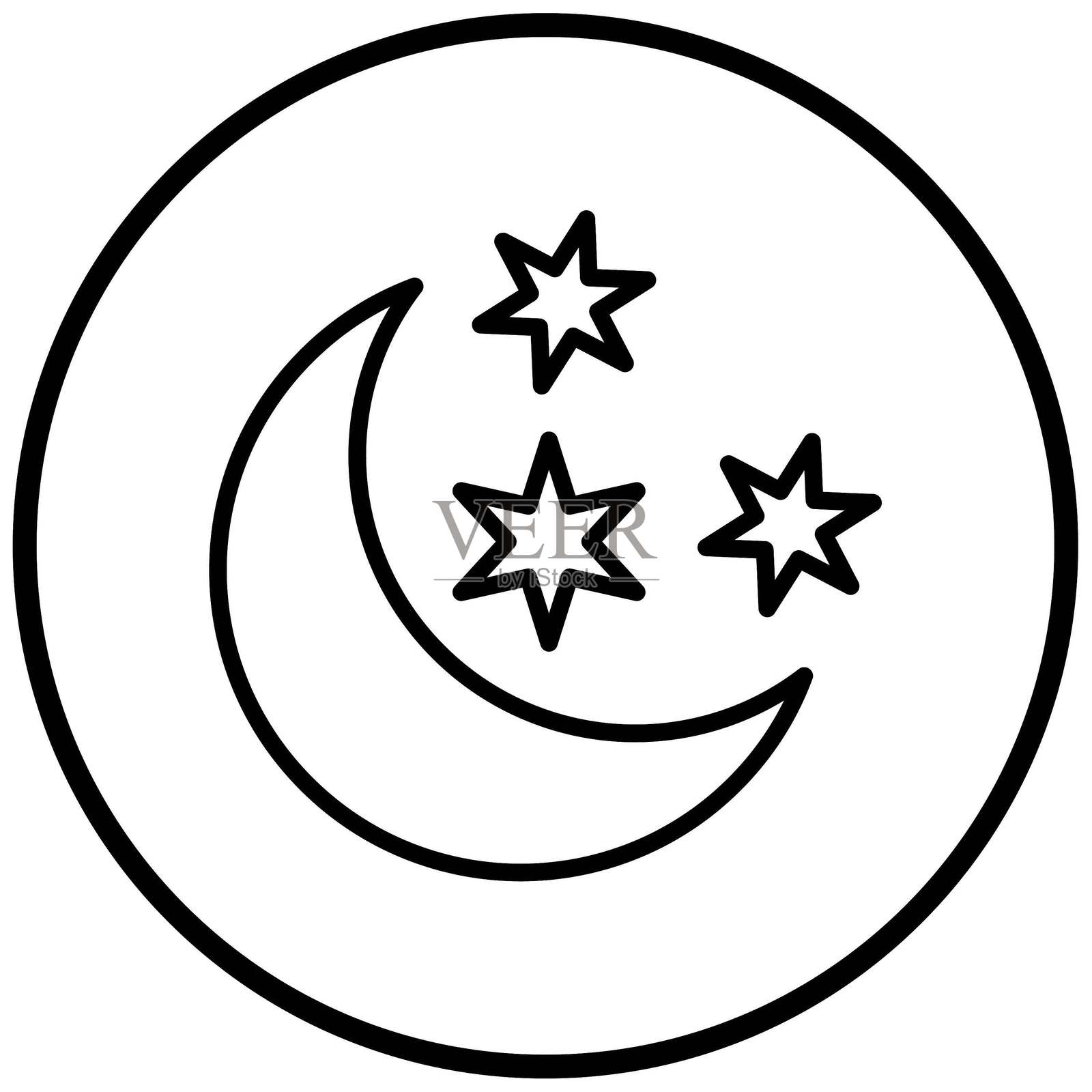 矢量设计夜间图标风格插画图片素材