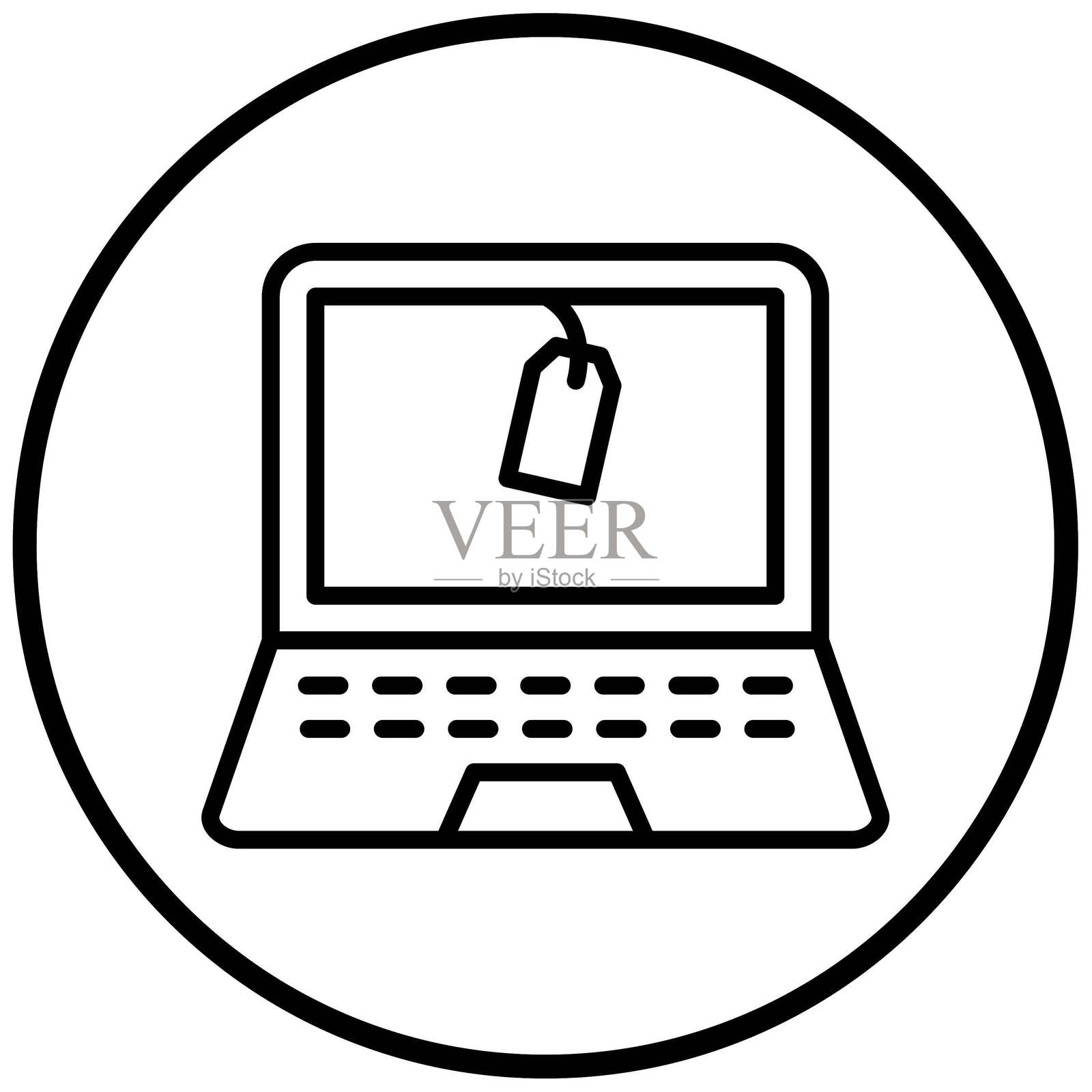 矢量设计笔记本电脑促销图标风格插画图片素材