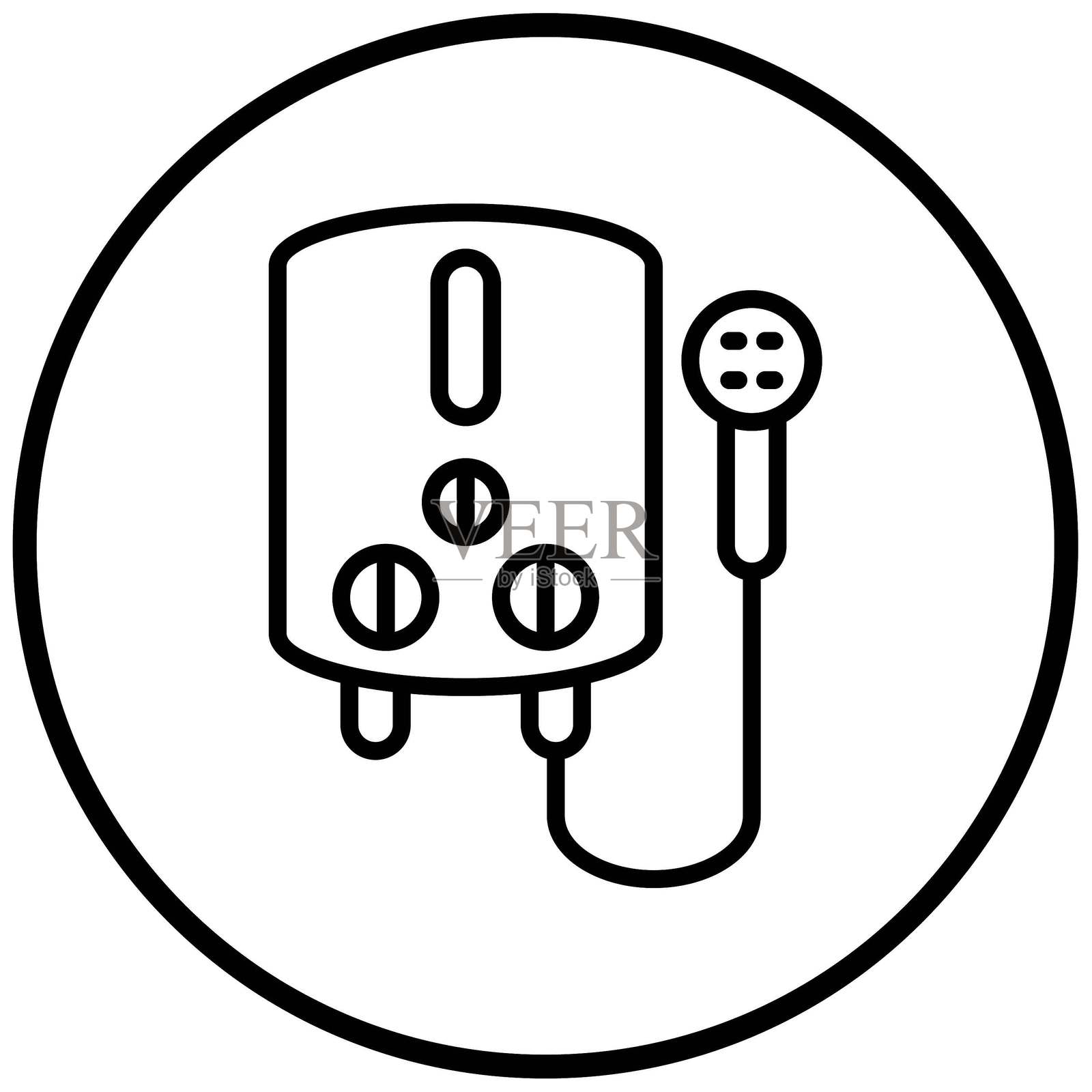 矢量热水器图标设计风格插画图片素材