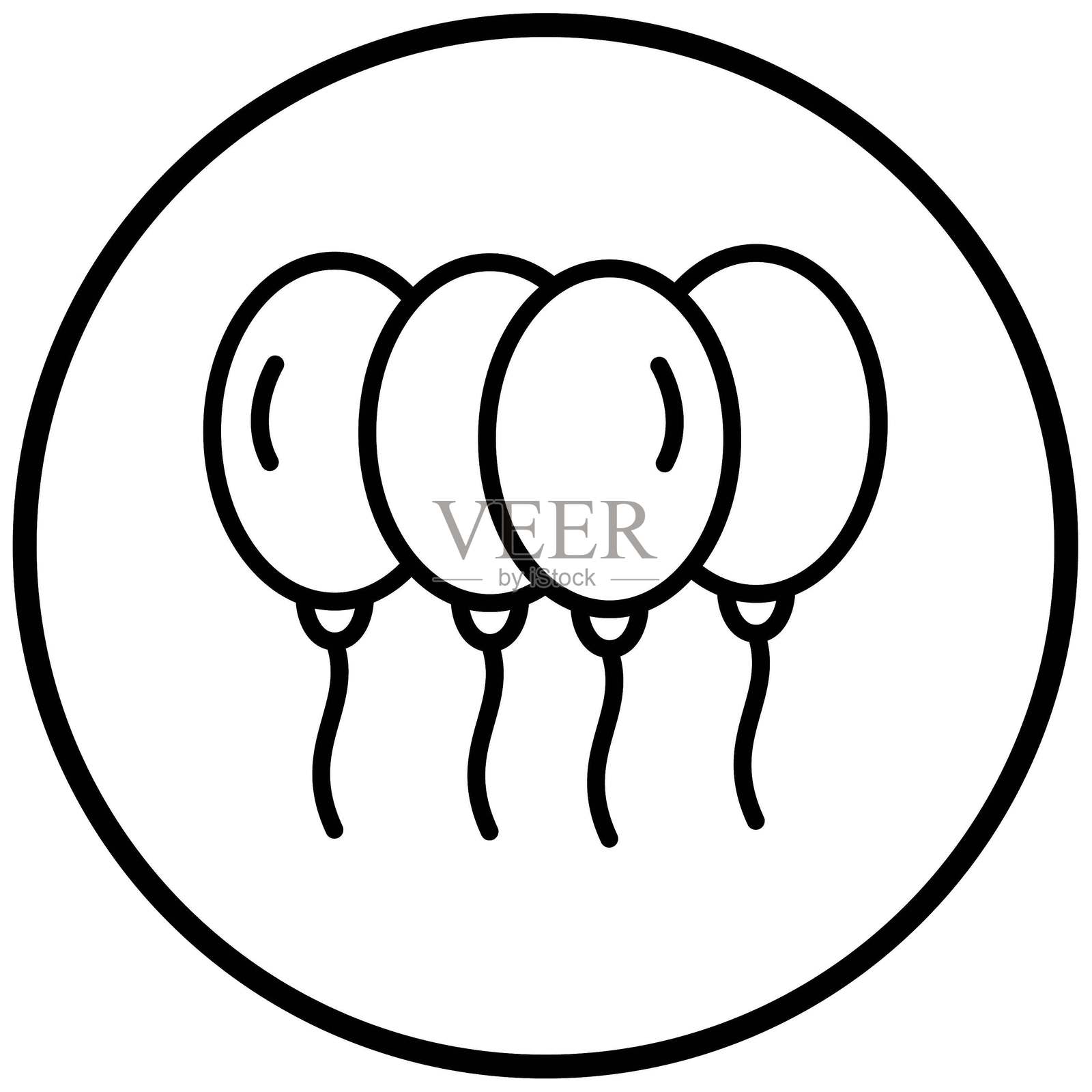 矢量气球图标风格插画图片素材