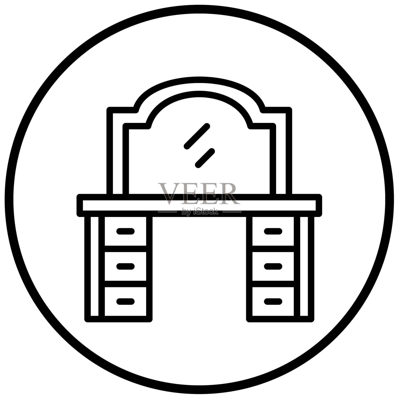 矢量梳妆台图标风格插画图片素材