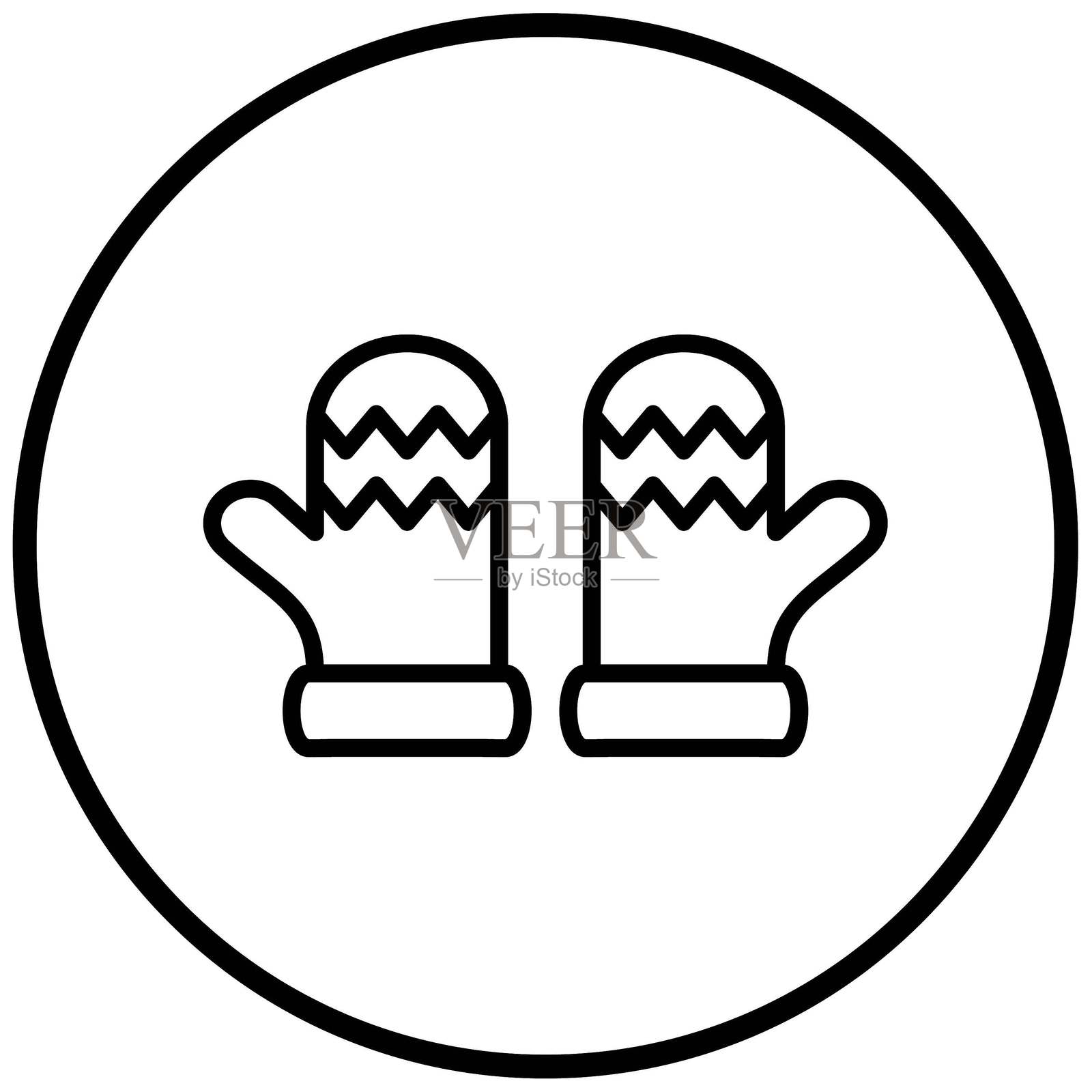 矢量设计冬季手套图标风格插画图片素材