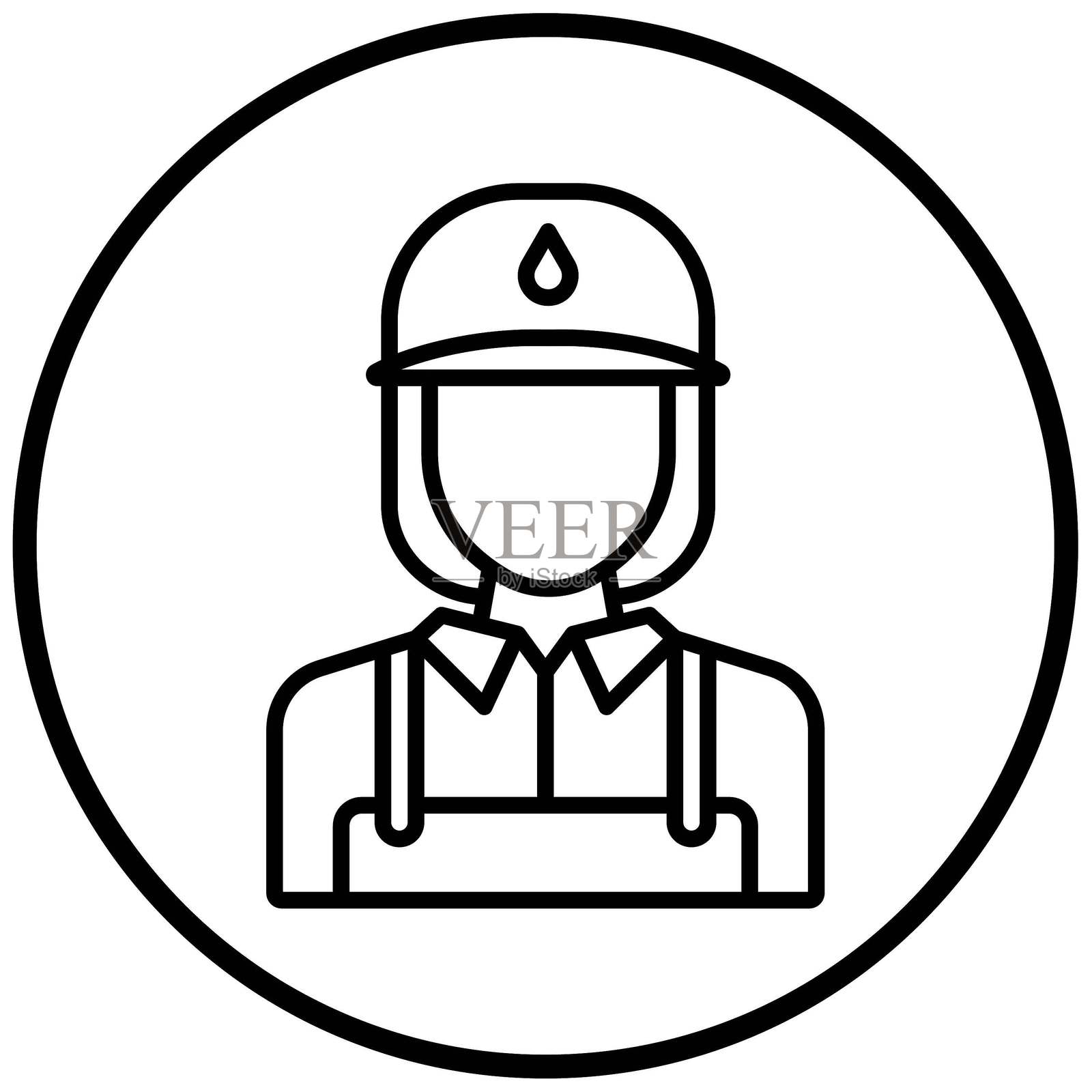 矢量图女性水管工图标风格插画图片素材