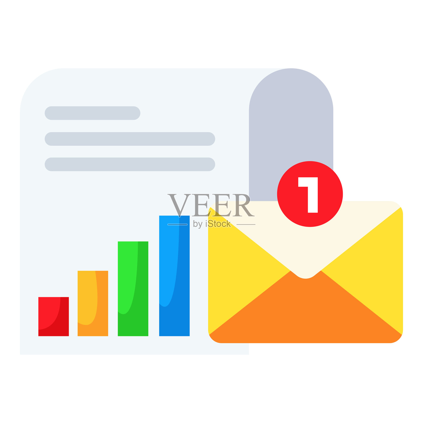 电子邮件图标设计。商务邮件图标插画图片素材