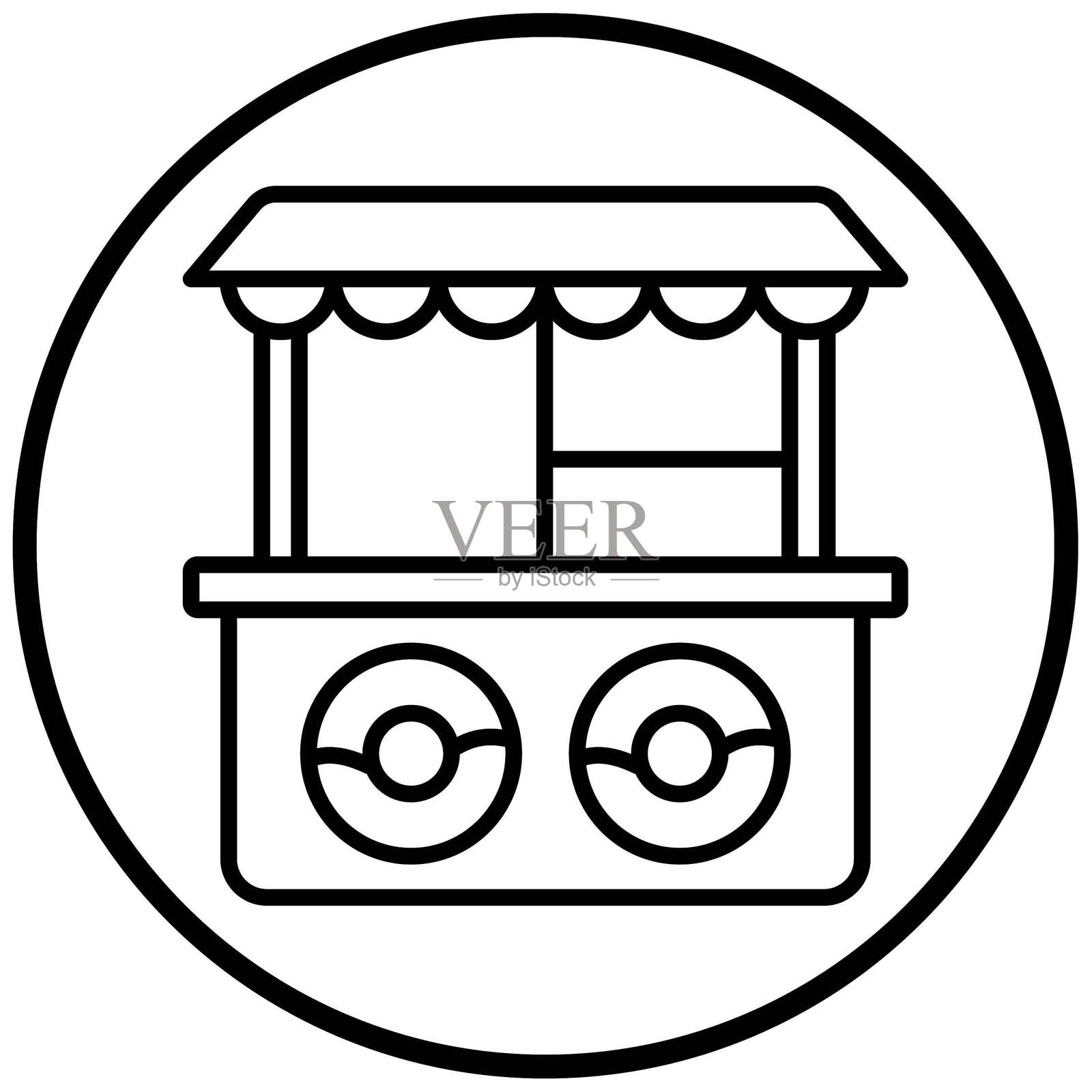 矢量甜甜圈店图标风格插画图片素材