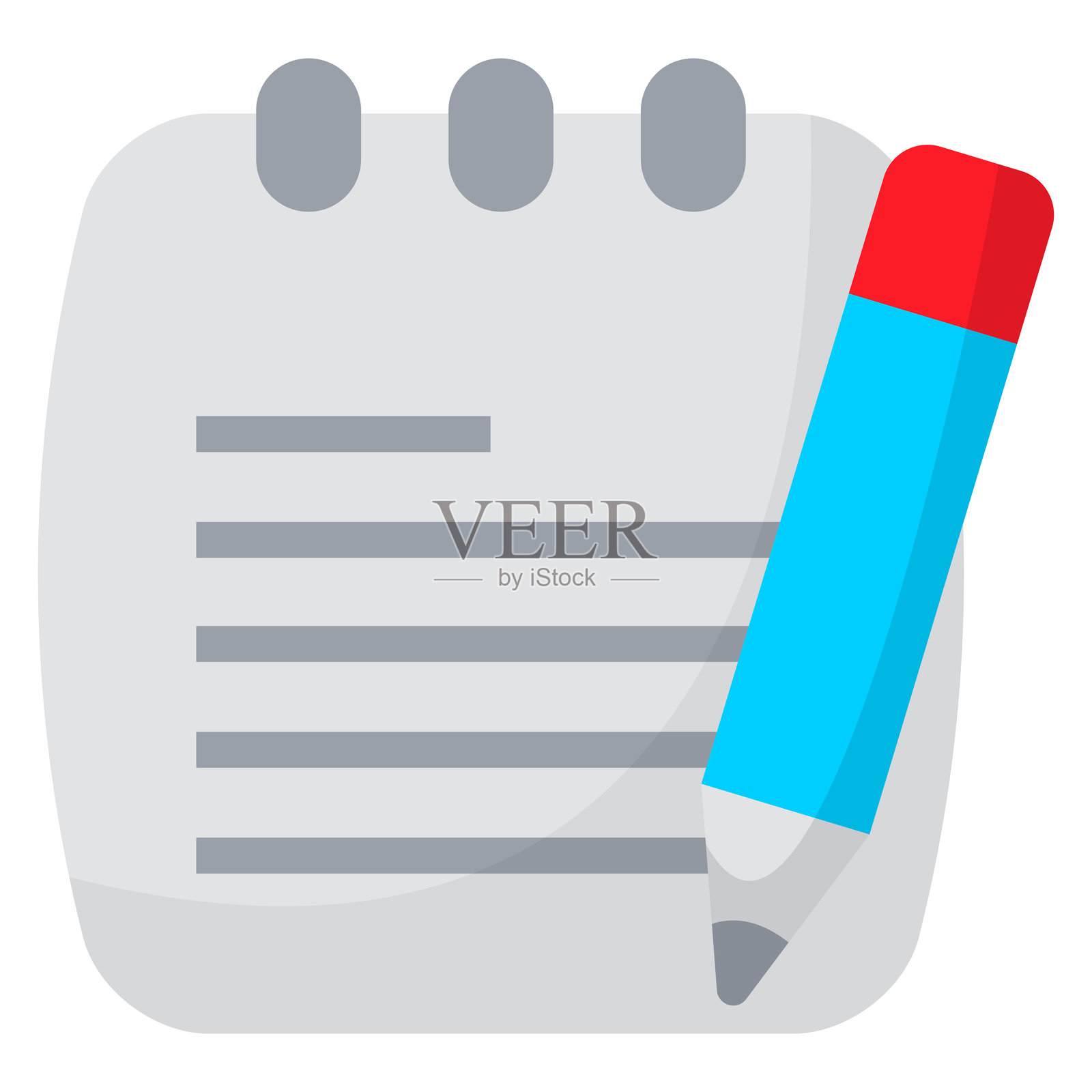 笔记和铅笔图标设计插画图片素材