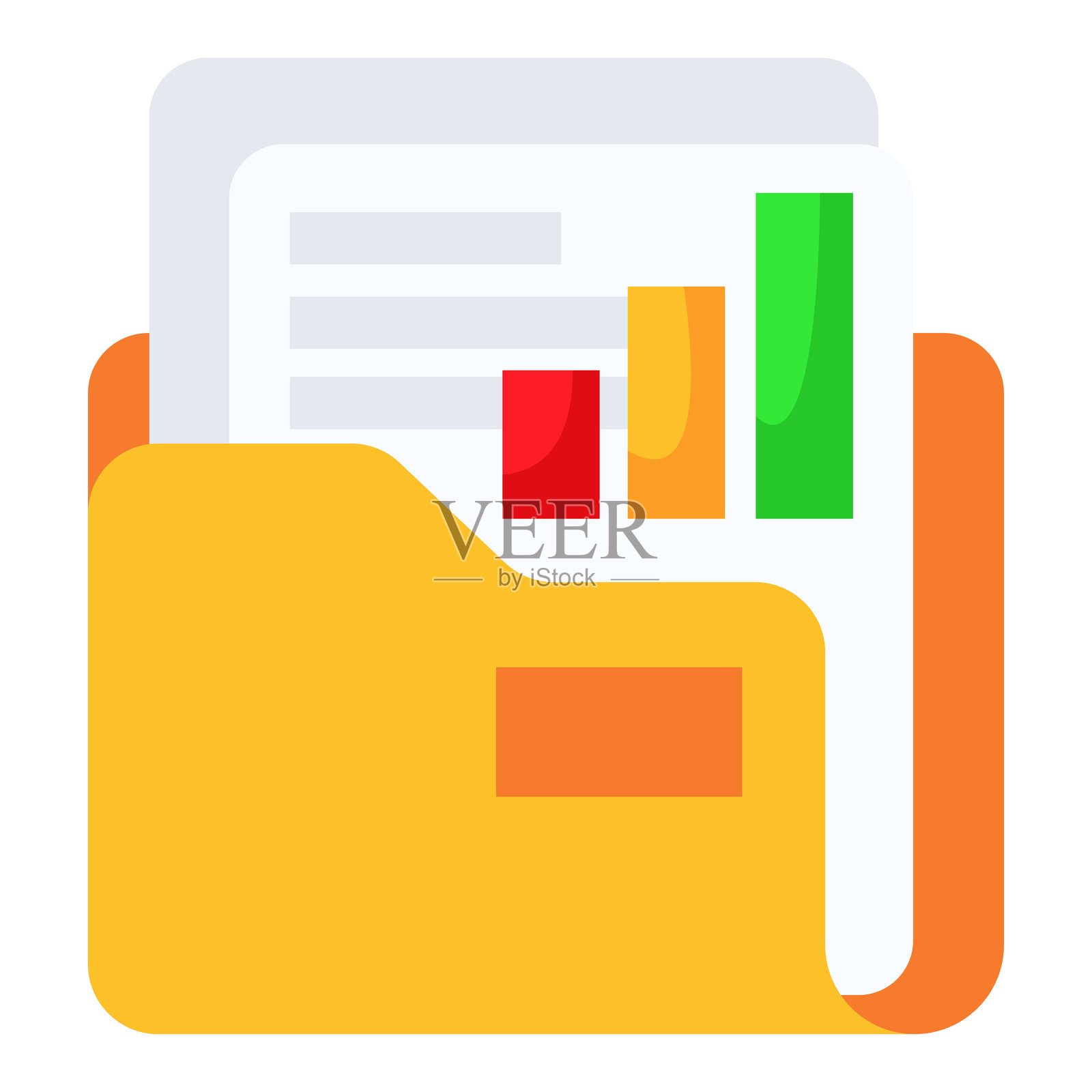 文件夹图标设计。文件夹和文件图标插画图片素材