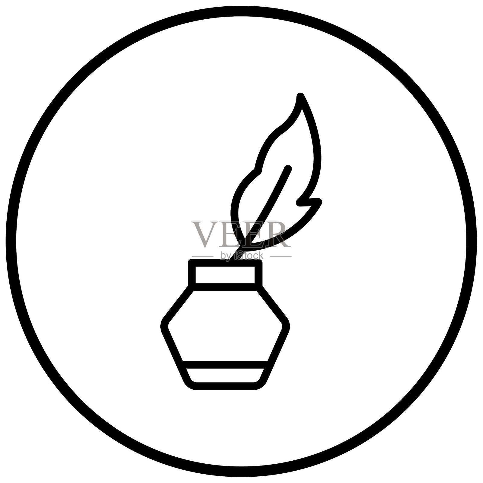 矢量设计墨水瓶图标风格插画图片素材