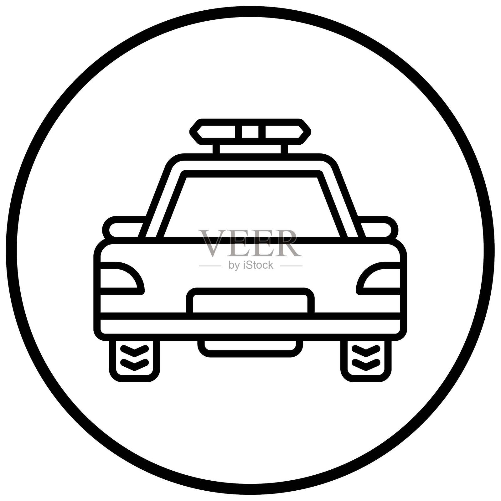 矢量警车图标设计风格插画图片素材